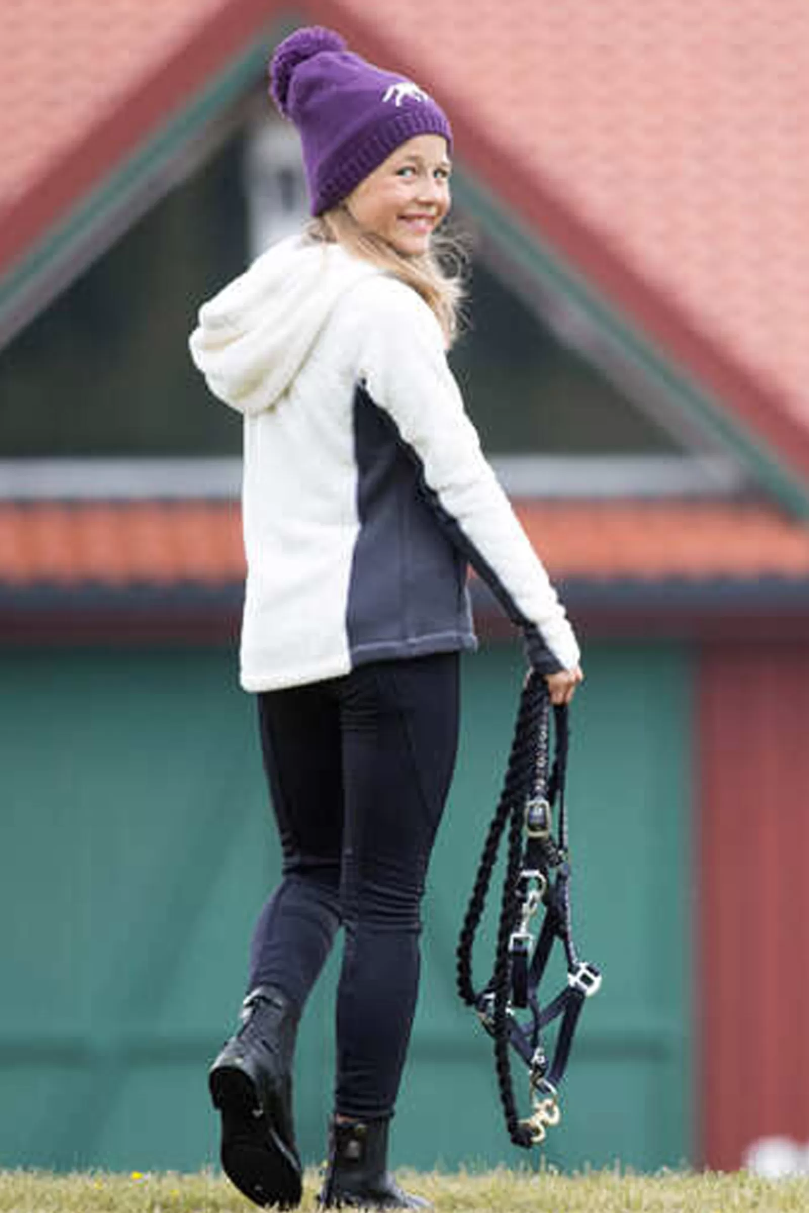 Riding Tights*horze Active Kids Winter Silicone Full Seat Riding Tights Dark Navy