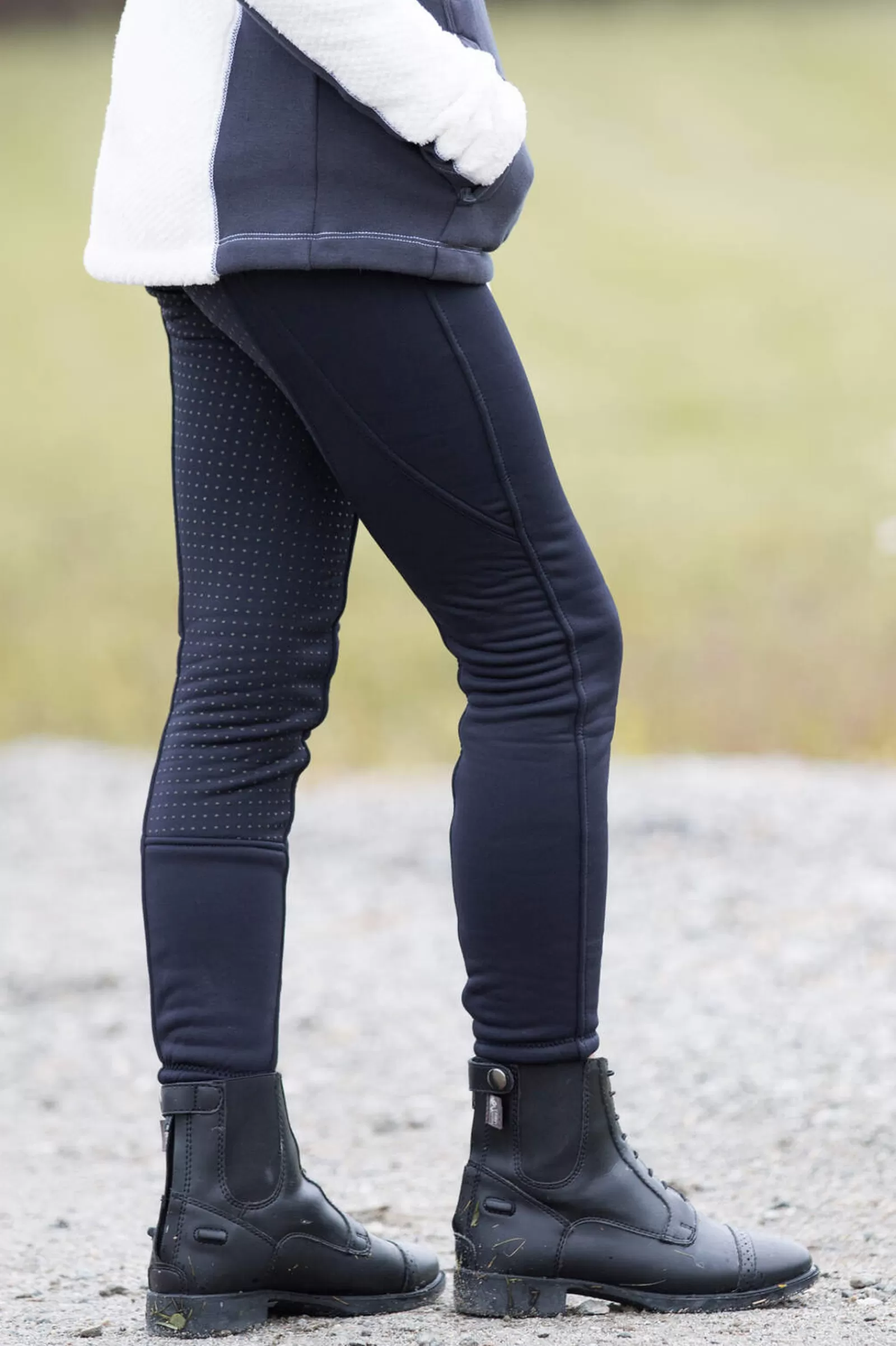 Riding Tights*horze Active Kids Winter Silicone Full Seat Riding Tights Dark Navy