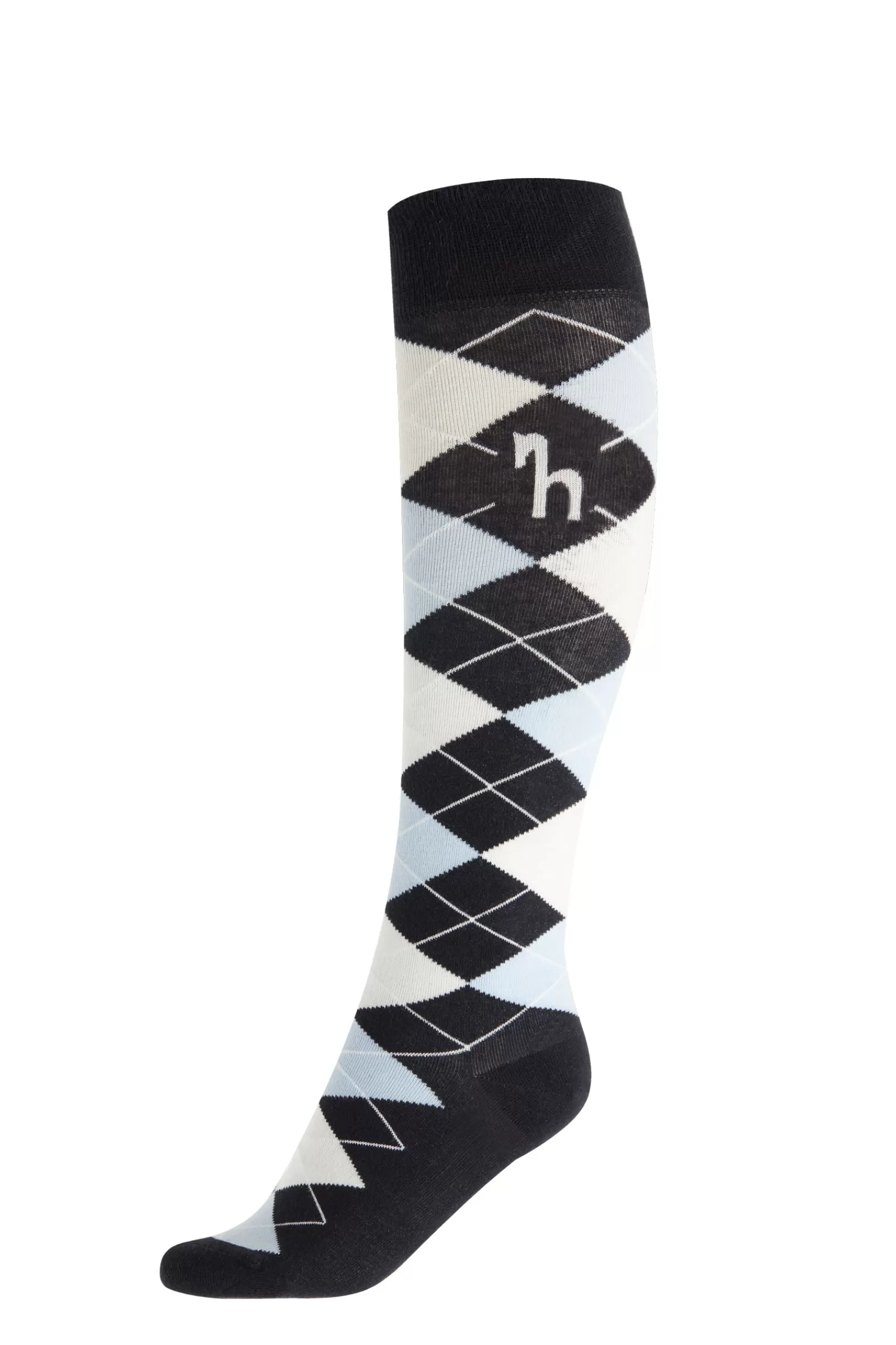 Riding Socks*horze Alana Checked Summer Riding Socks Dark Navy/ Cashmere Blue