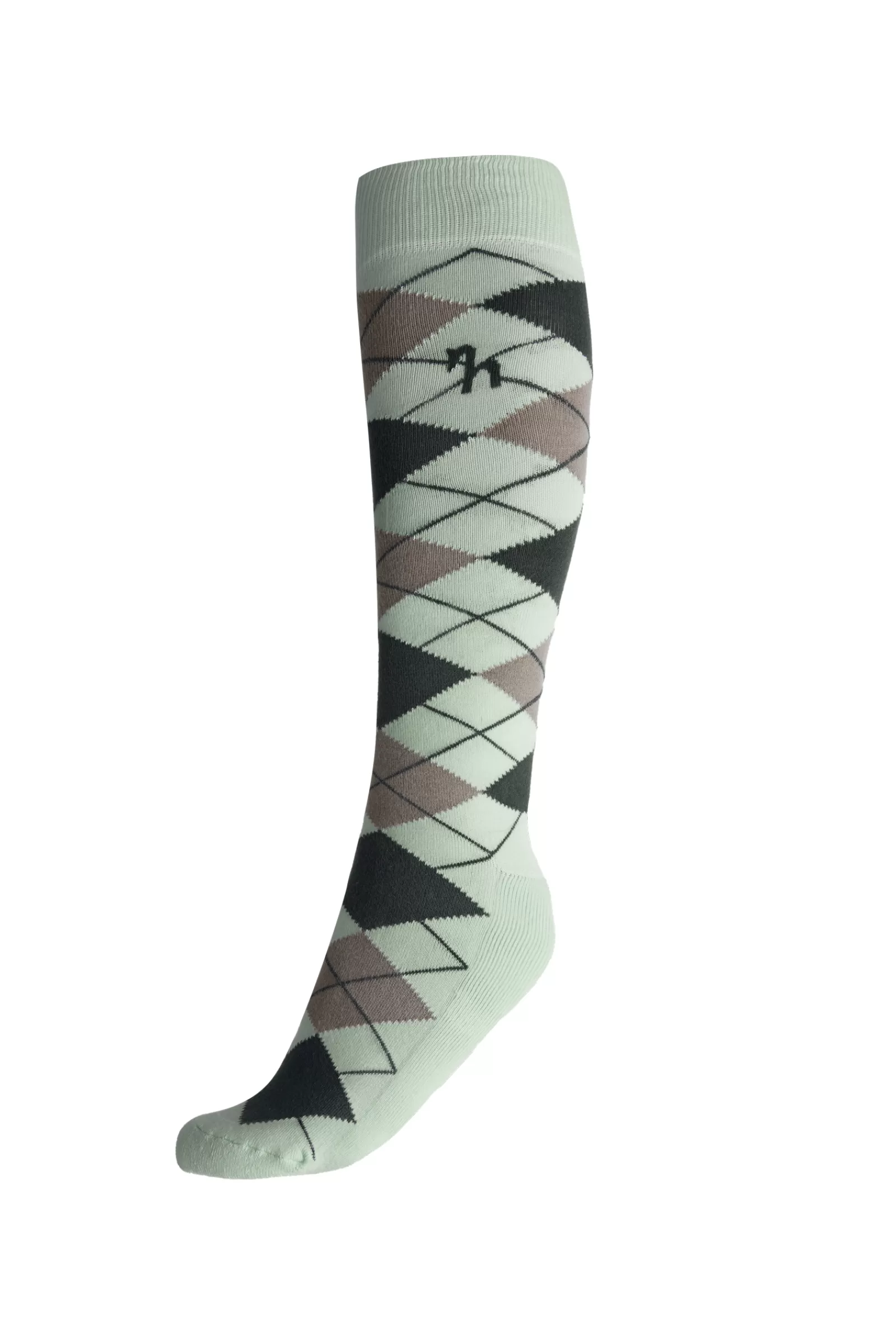 Riding Socks*horze Alana Checked Winter Riding Socks Clearly Aqua Green/ Urban Chic Dark Green