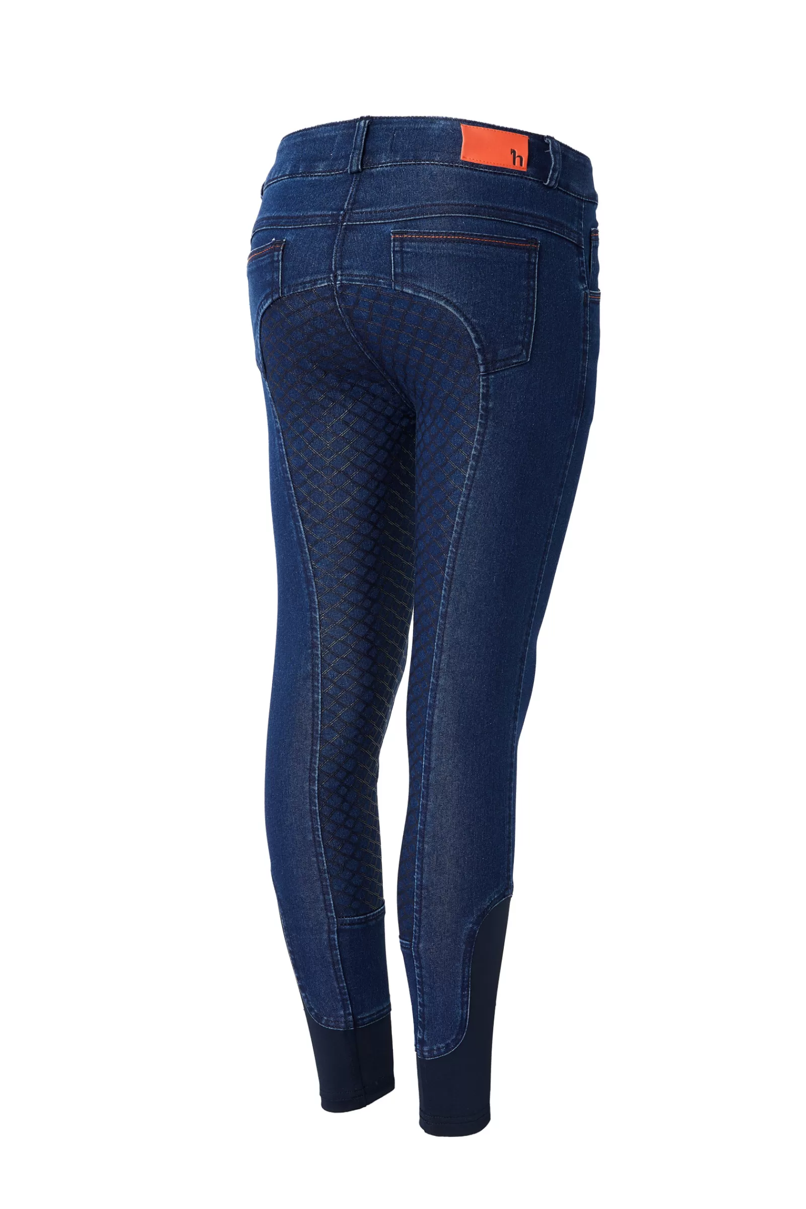 Jodhpurs & Breeches*horze Allison Kids Denim Silicone Full Seat Breeches Denim Blue