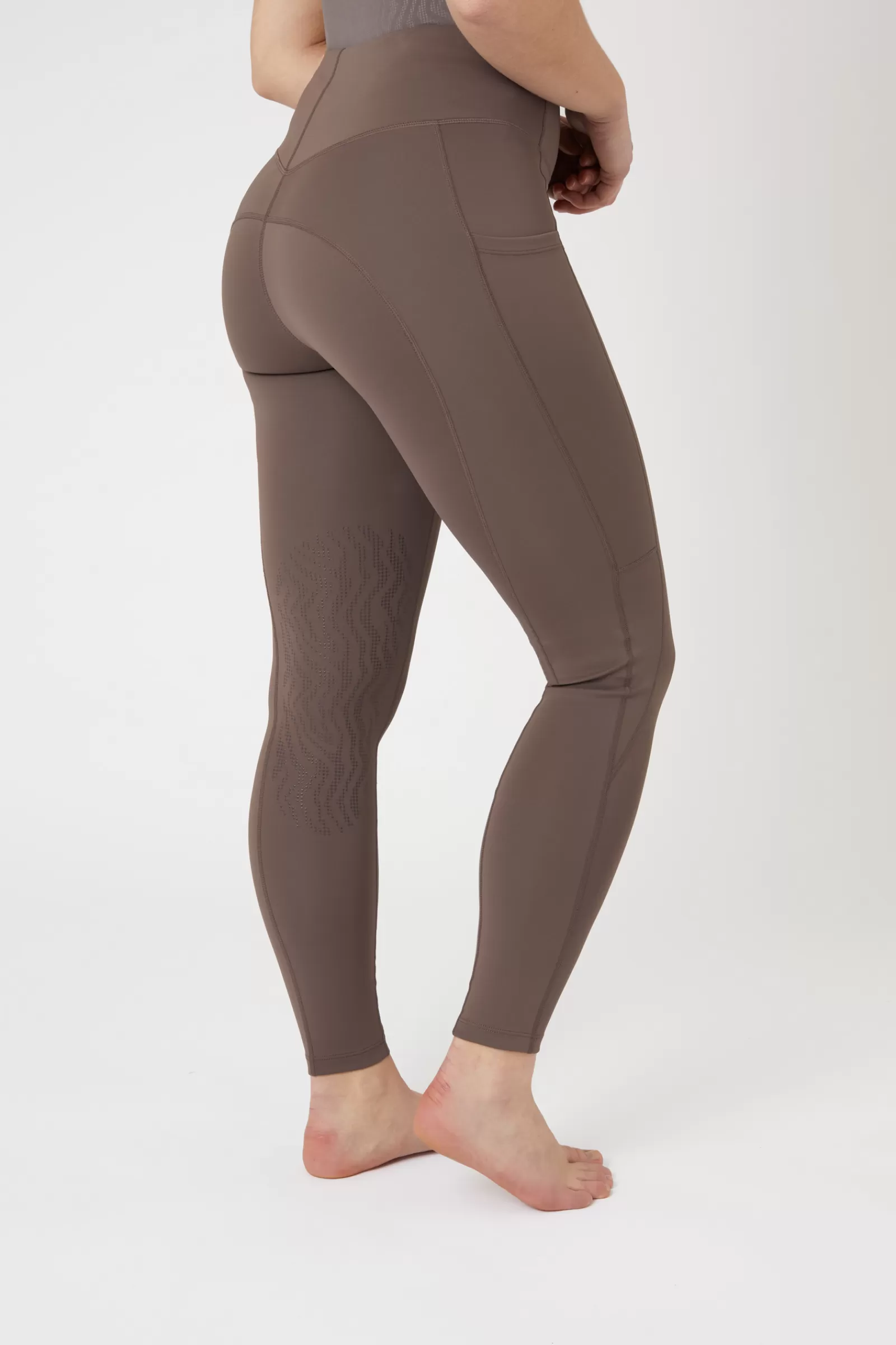 Riding Tights*horze Alyssa Women'S Knee Grip Tights Iron Grey Brown