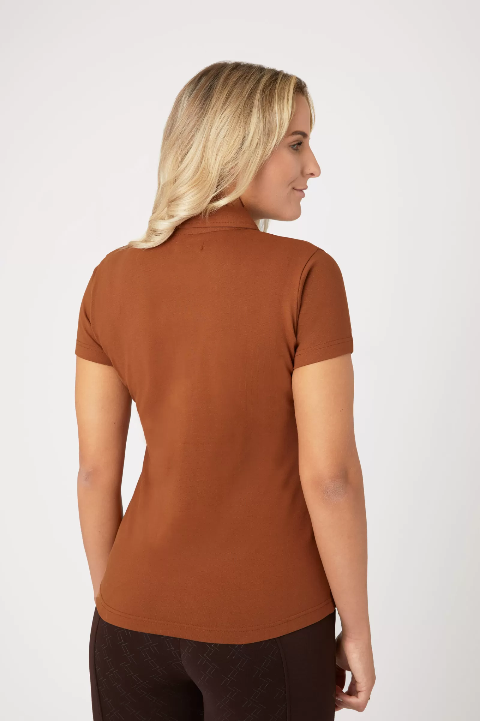 Tops & T-Shirts*horze Amy Women'S Short Sleeve Cotton Stretch Polo Shirt Brown Robe