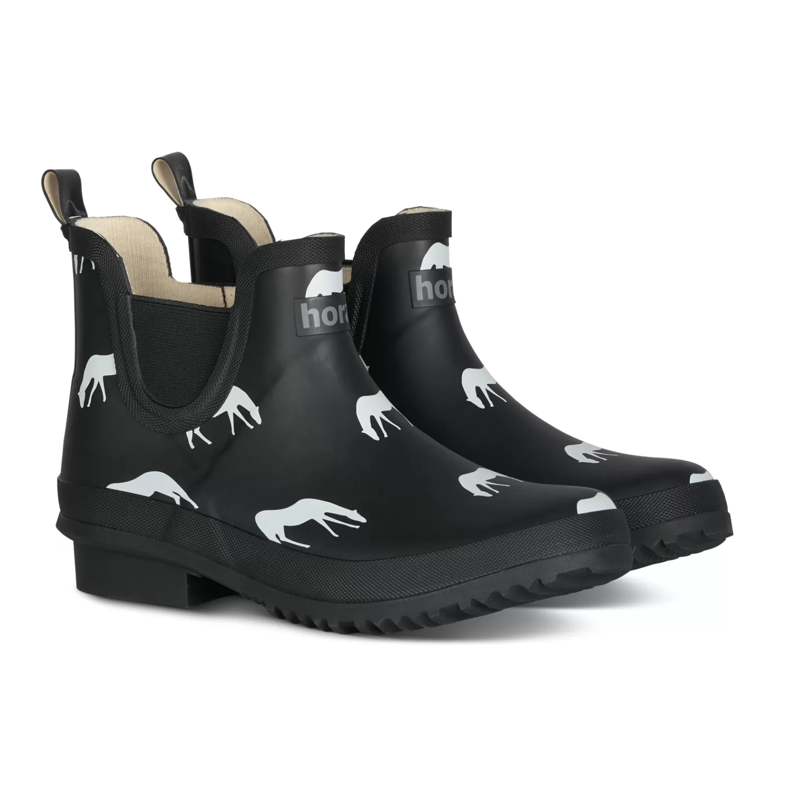 Yard Boots*horze Billie Women'S Rubber Jodhpur Boots With Print Black