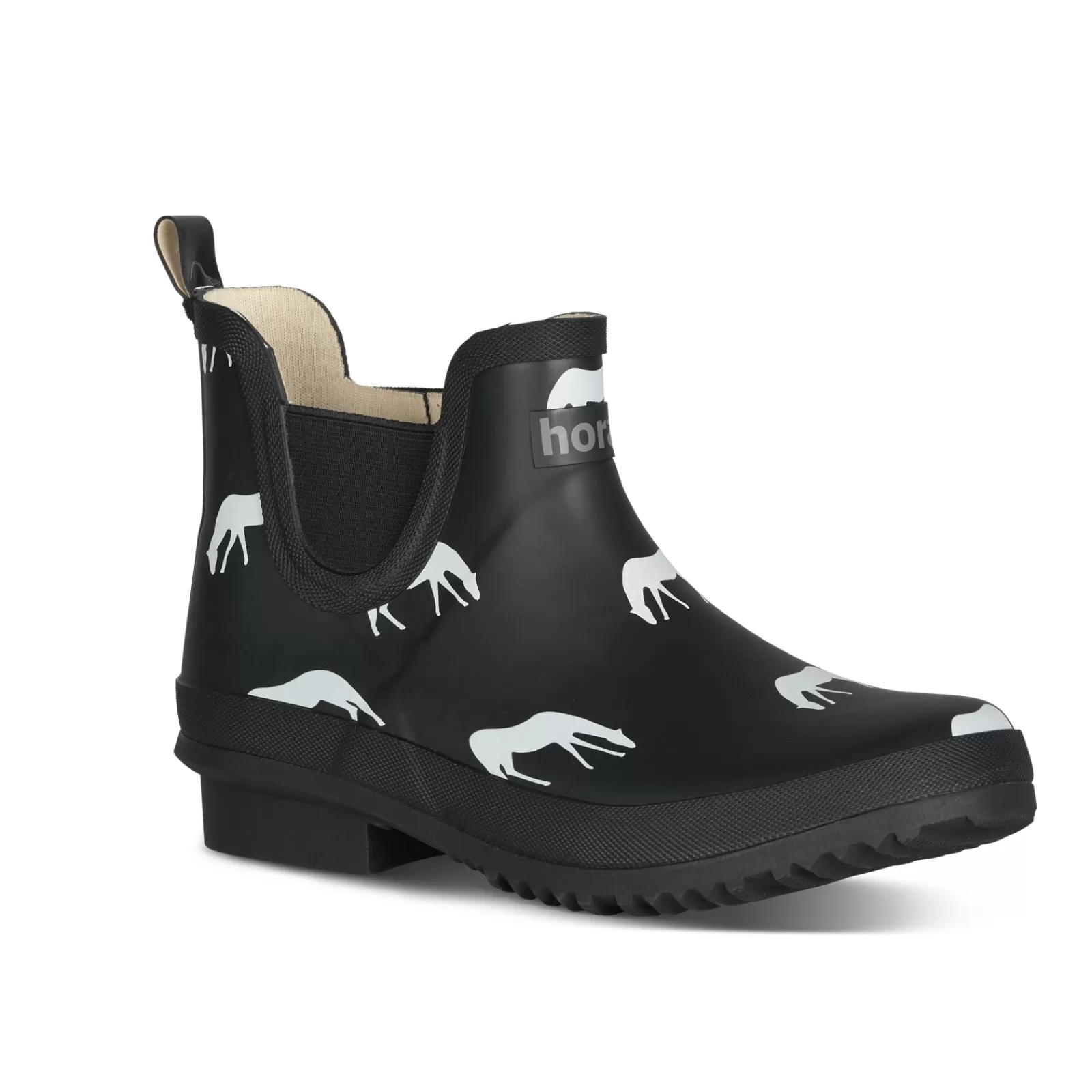 Yard Boots*horze Billie Women'S Rubber Jodhpur Boots With Print Black