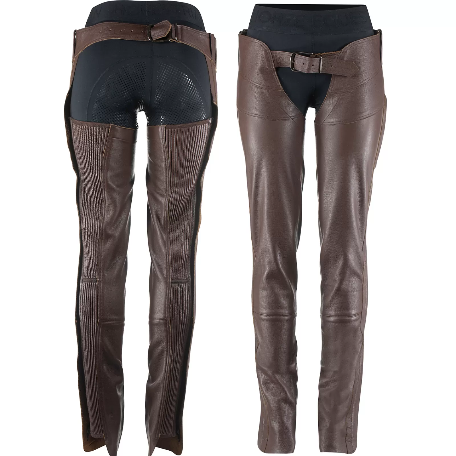 Half Chaps*horze Blake Leather Full Chaps Dark Brown