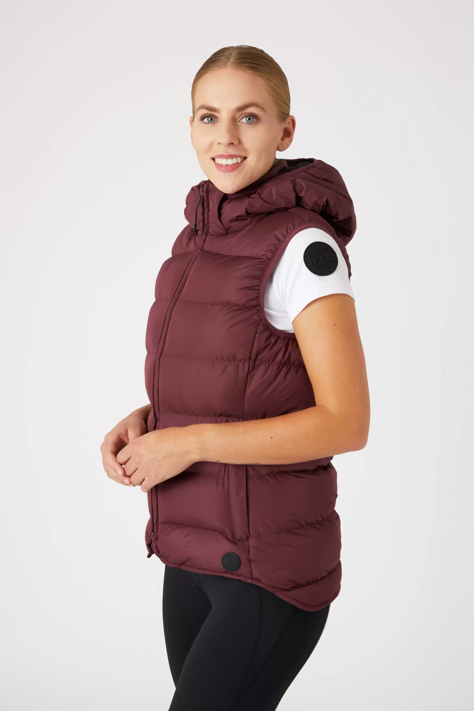 Coats & Jackets*horze Callie Women'S Padded Riding Riding Vest With Hood Port Royale