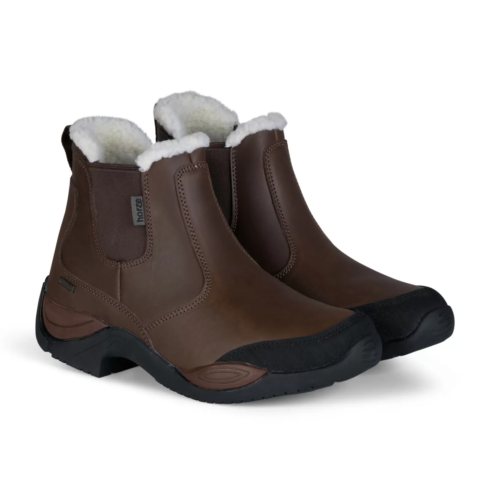 Jodhpur Boots*horze Copenhagen Women'S Waterproof Jodhpur Boots With Faux Fur Lining Dark Brown