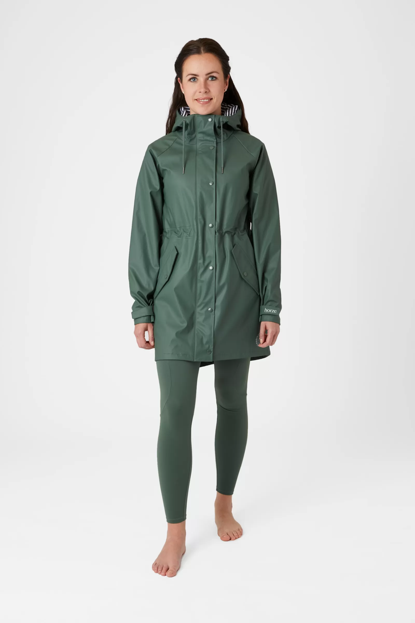 Rain Clothing*horze Dania Women'S Pu Rain Coat With Jersey Lining Cilantro Green