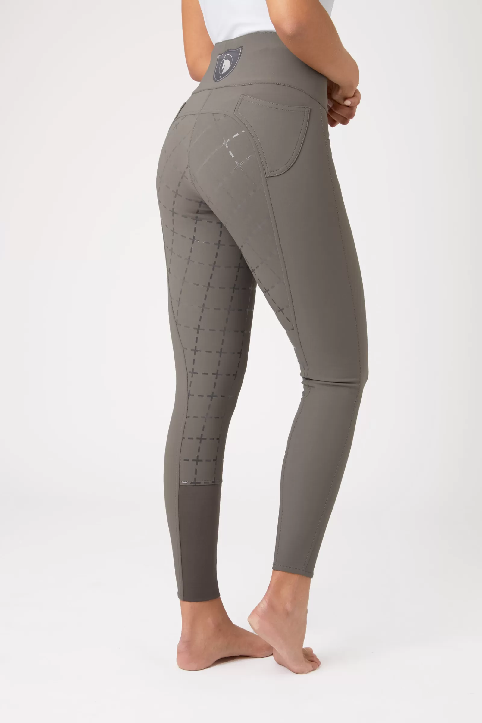 Full Seat Breeches*horze Desiree Women'S High Waist Silicone Full Seat Breeches Castle Rock Dark Drey