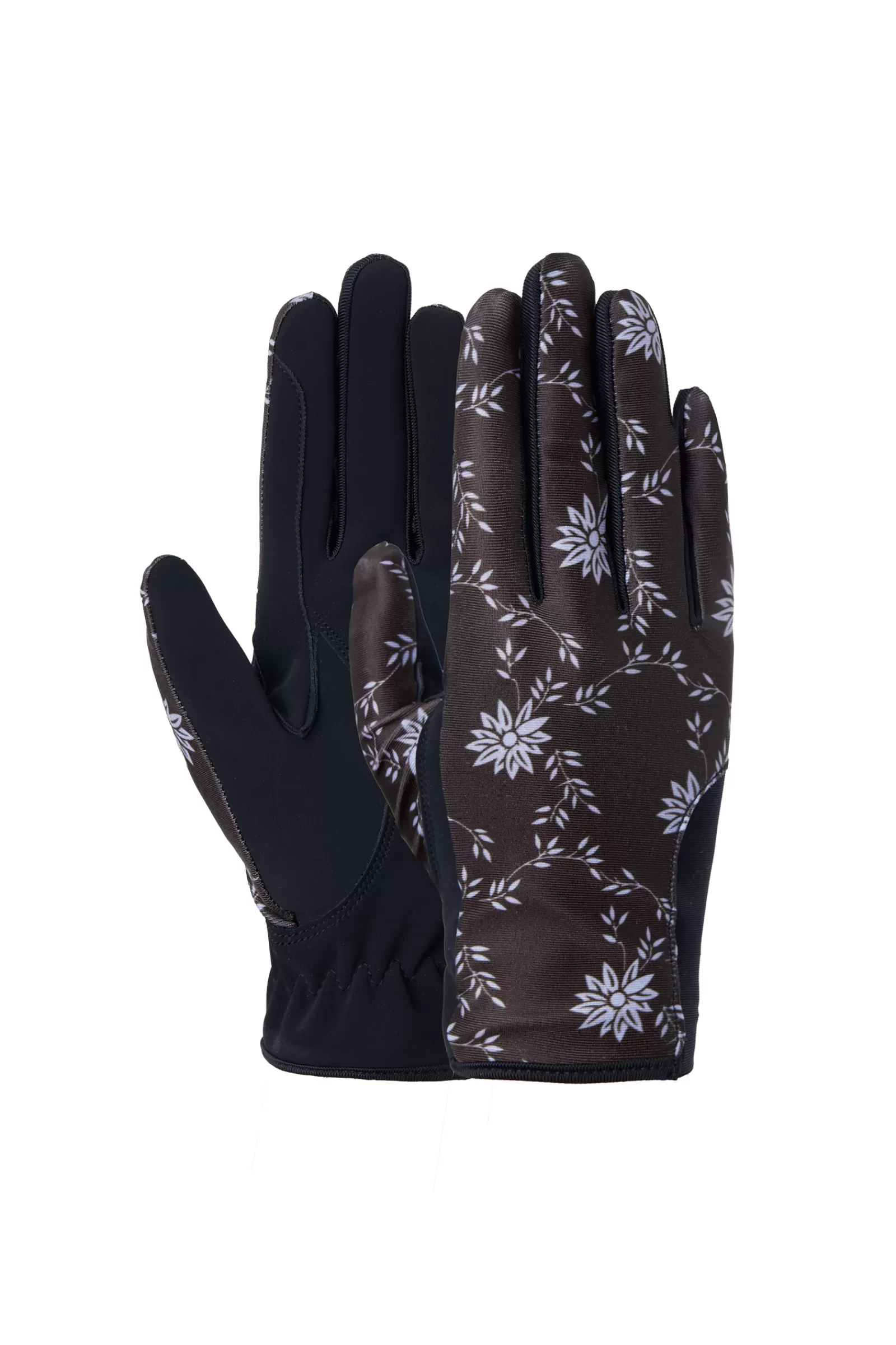 Summer Riding Gloves*horze Edina Women'S Printed Riding Gloves After Dark Brown