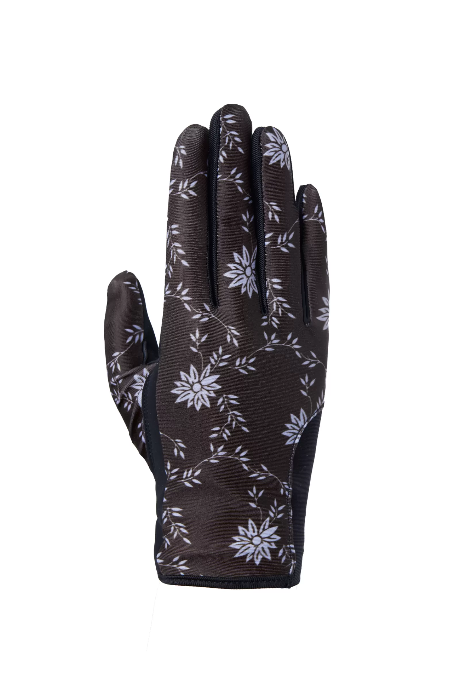 Summer Riding Gloves*horze Edina Women'S Printed Riding Gloves After Dark Brown