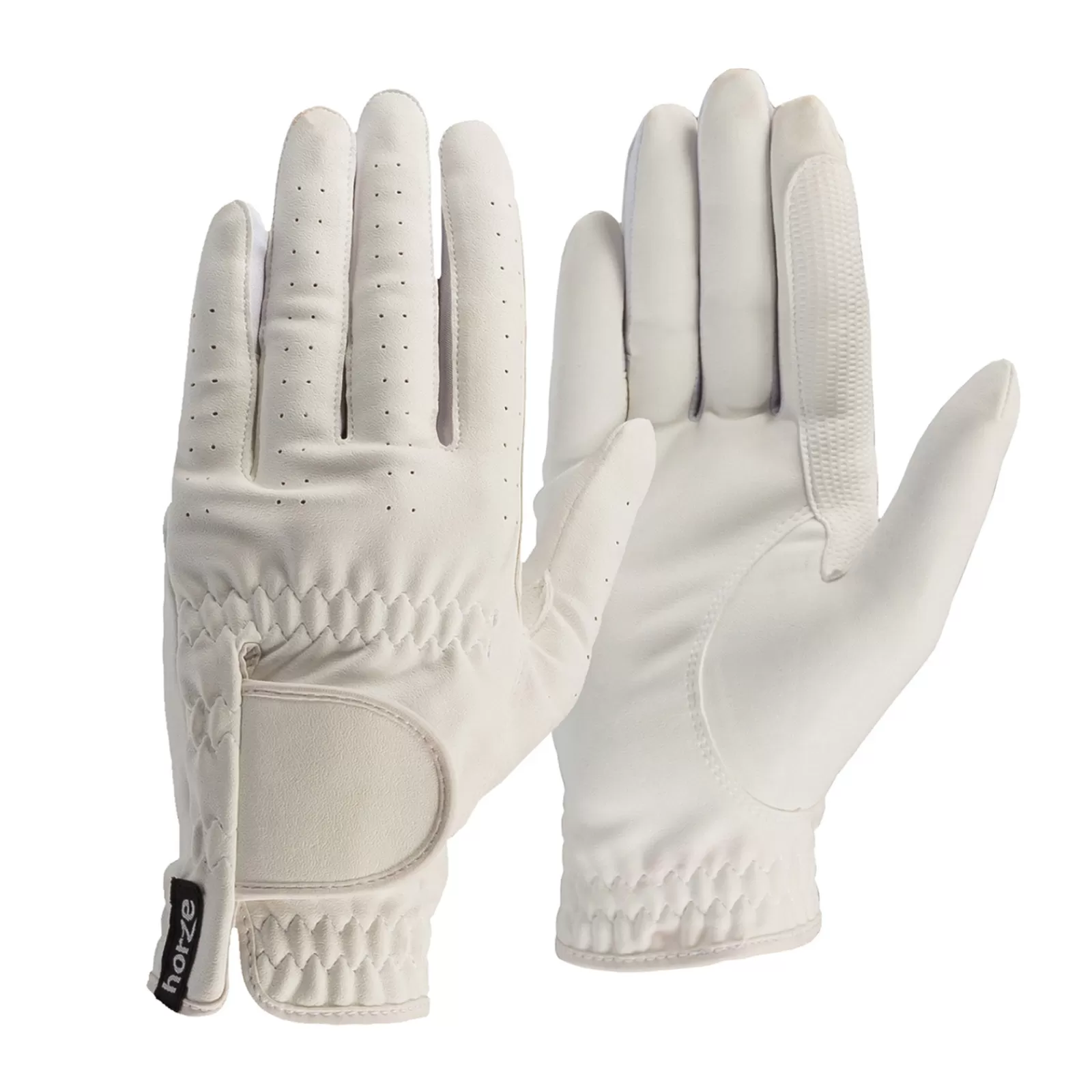 All Season Gloves*horze Eleanor Pu-Leather Riding Gloves White