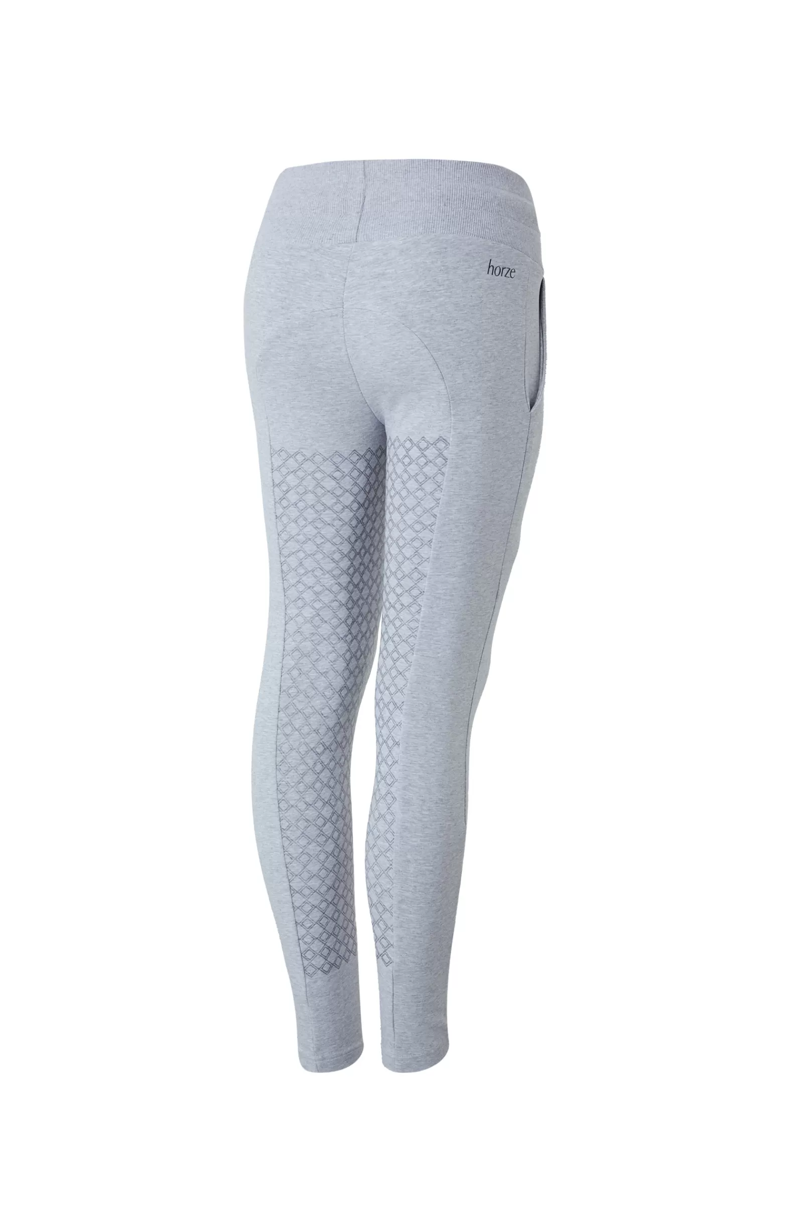 Riding Tights*horze Emmie Kids Organic Cotton Silicone Full Seat Riding Tights Ash Grey