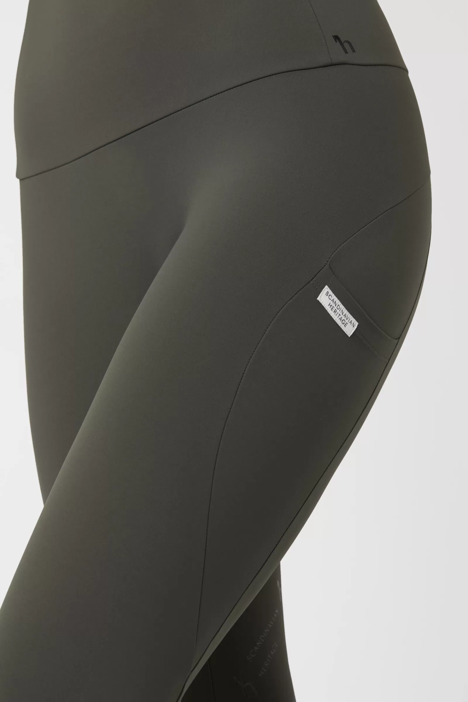 Riding Tights*horze Gabriela Women'S Silicone Full Seat Compression Riding Tights With Uv Protection Climing Ivy Dark Green