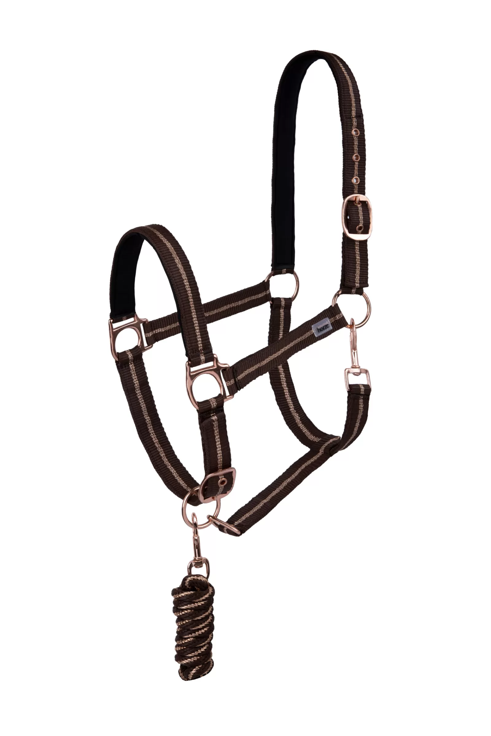 horze Halter & Lead Set With Metallic Stripes> Headcollars & Halters