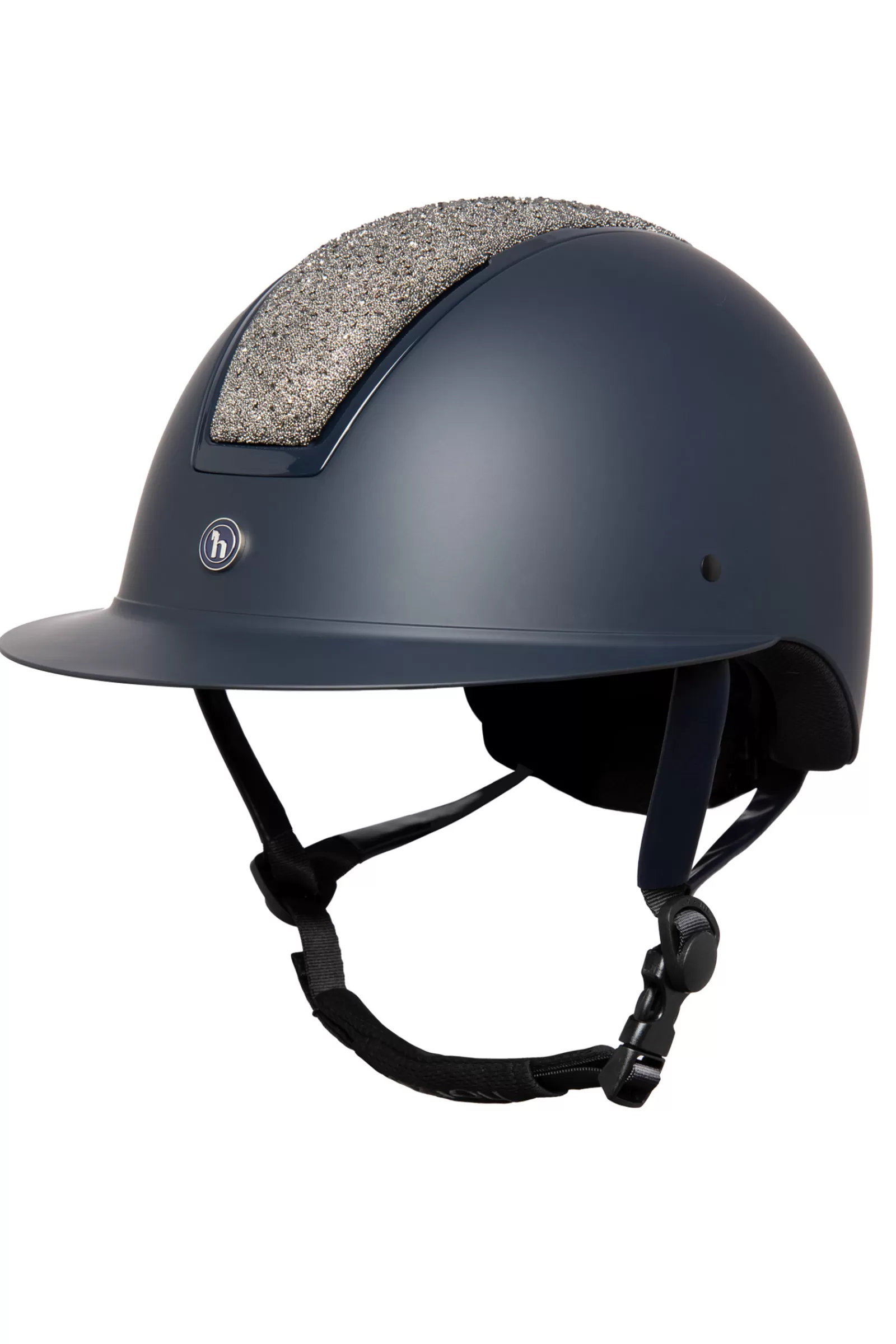 Club Apparel*horze Helmet Crystal With Glitter Dark Blue/Silver