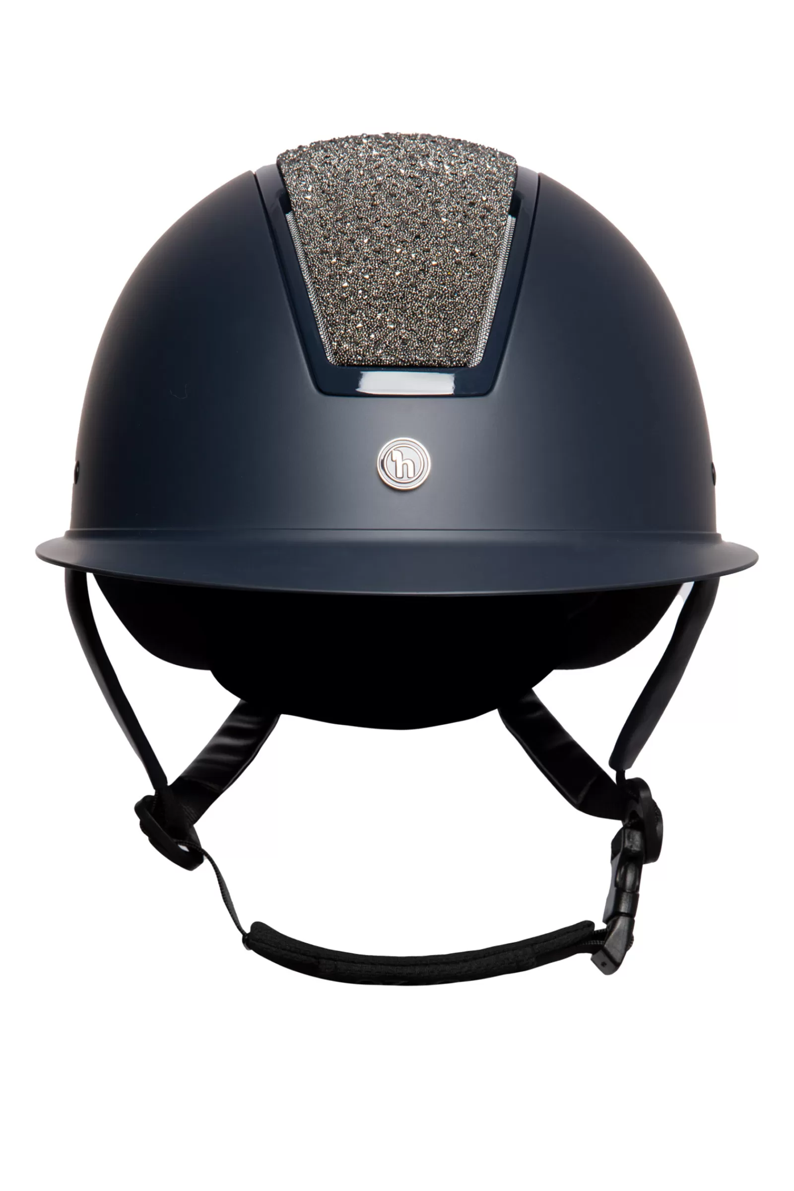 Club Apparel*horze Helmet Crystal With Glitter Dark Blue/Silver