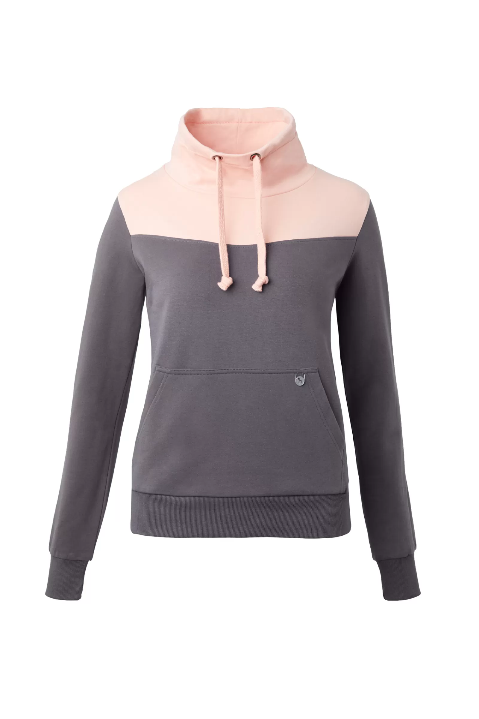 Riding Jumpers & Fleeces*horze Jade Women'S Sweatshirt With High Collar Blackened Pearl Grey/ Coral Pink