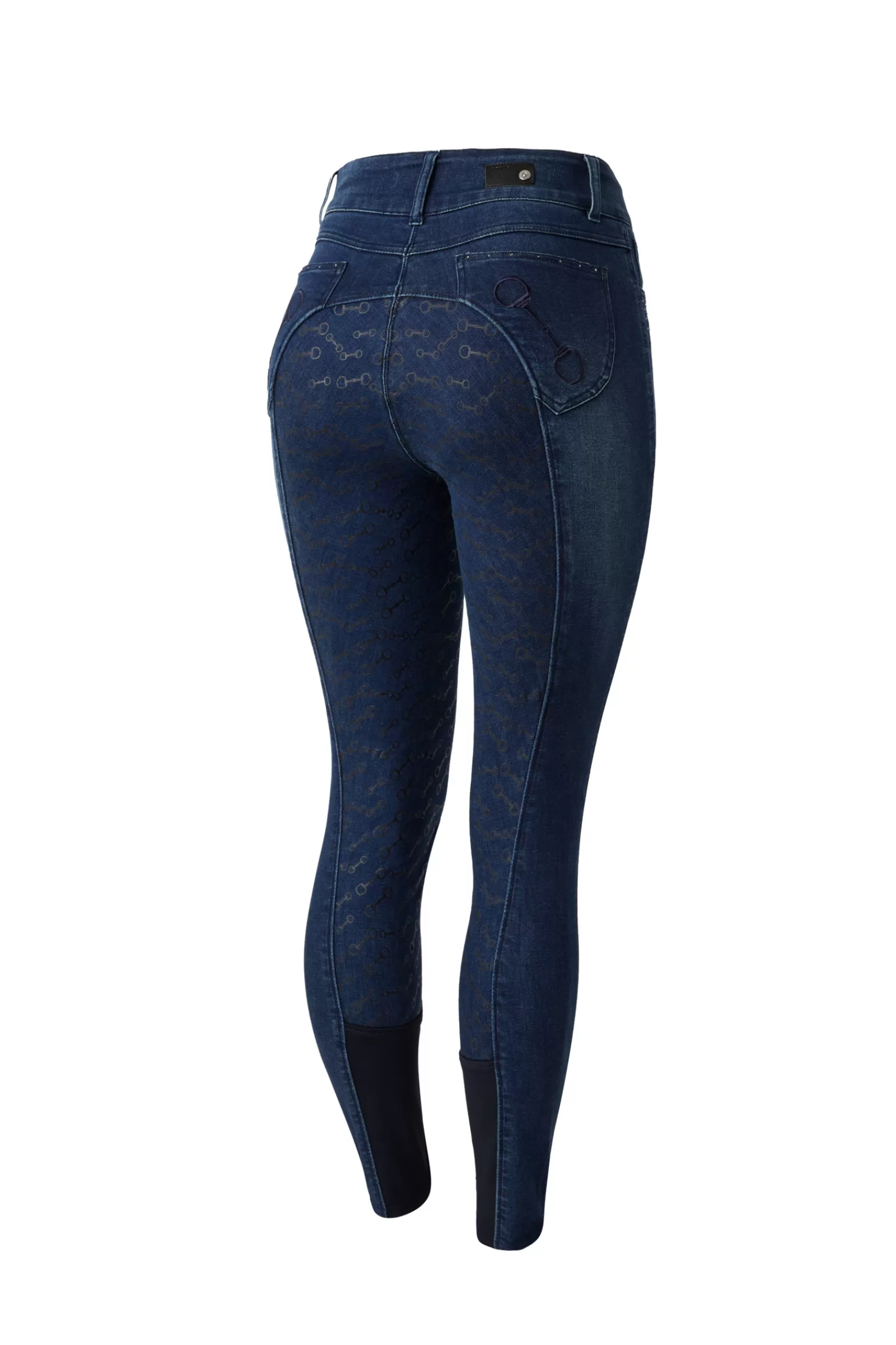 Full Seat Breeches*horze Kaia Denim Silicone Full Seat Breeches With Crystals Denim Blue