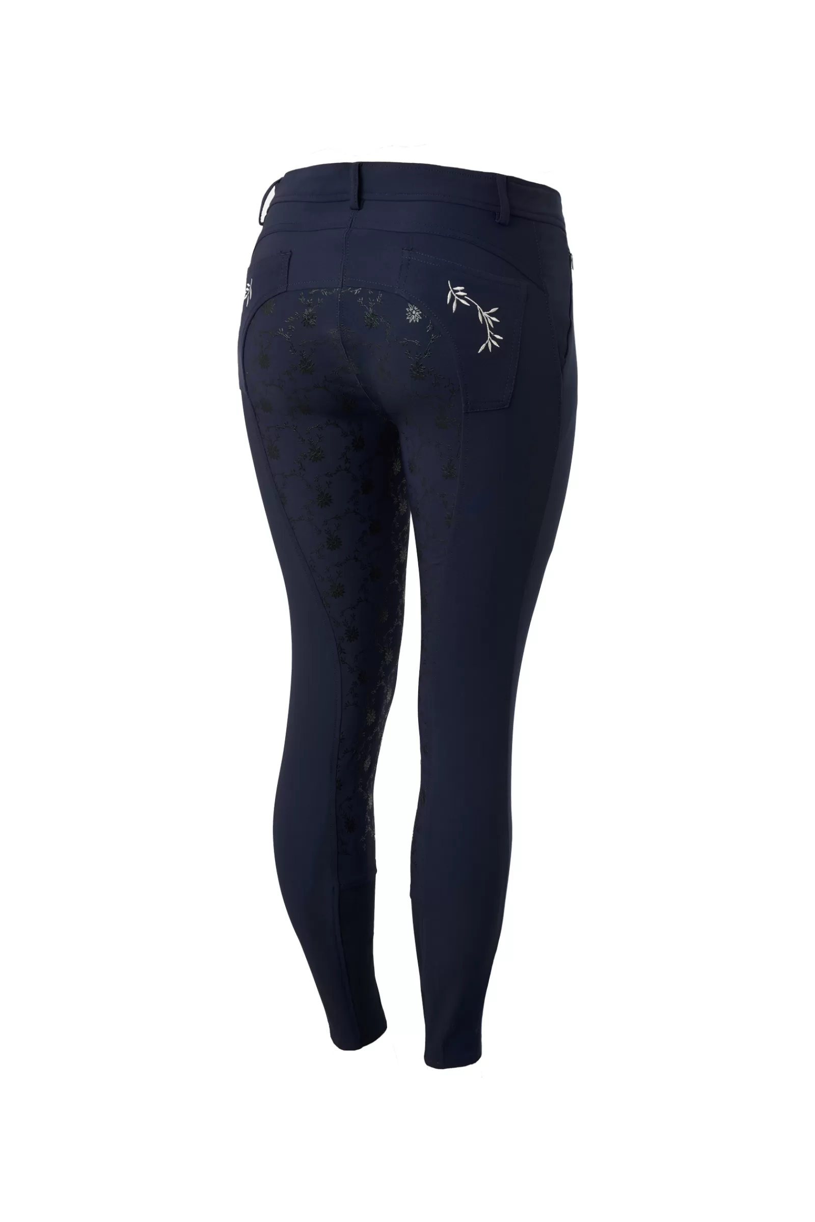 Full Seat Breeches*horze Kaitlin Women'S Full Seat Breeches With Flower Detail Peacoat Dark Blue