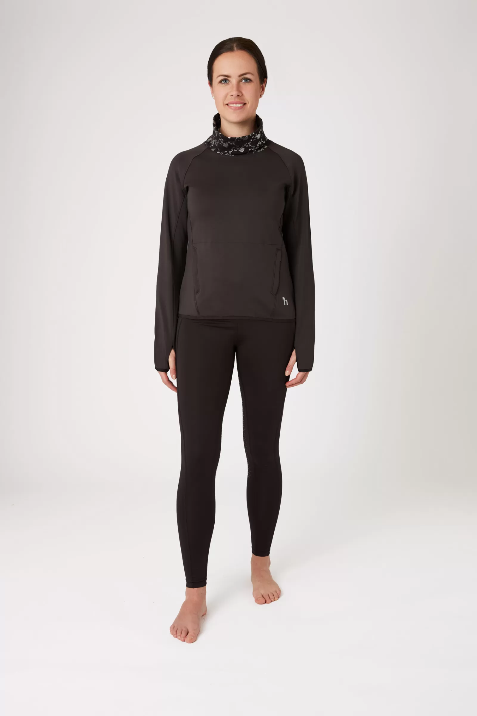 Riding Jumpers & Fleeces*horze Kaitlin Women'S Functional Sweatshirt With Flower Collar After Dark Brown