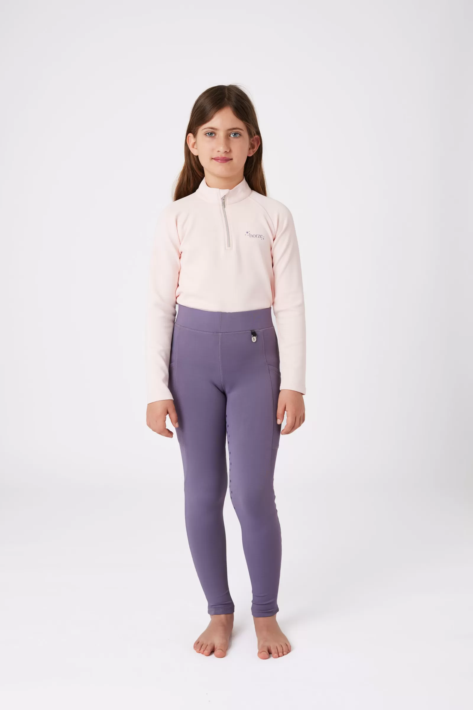 Riding Tights*horze Kaylee Kids' Full Seat Tights Grey Ridge