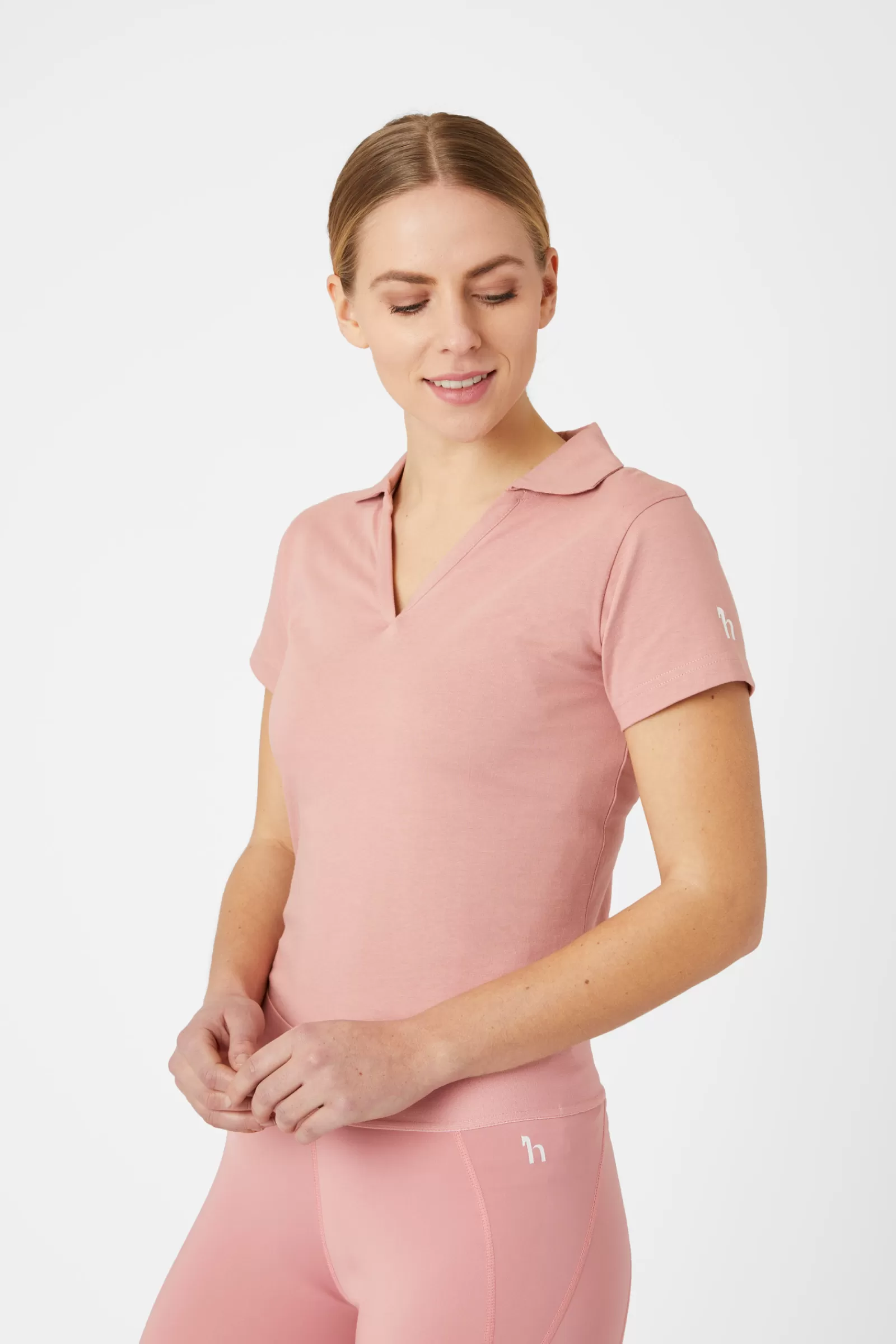 Tops & T-Shirts*horze Kia Women'S Jersey Polo Shirt With Back Print Rose Tan