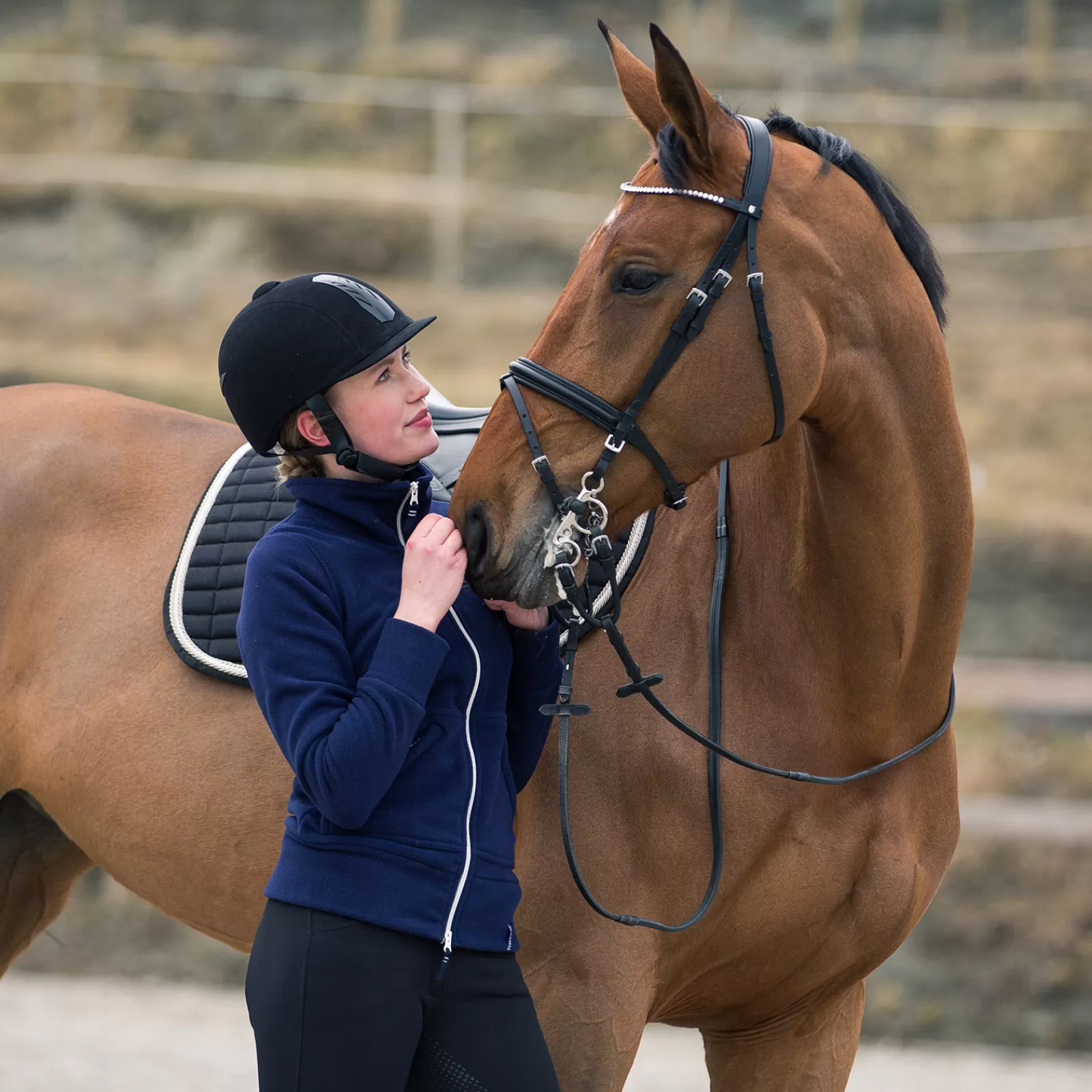 Riding Jumpers & Fleeces*horze Langston Unisex Fleece Riding Jacket Peacoat Dark Blue