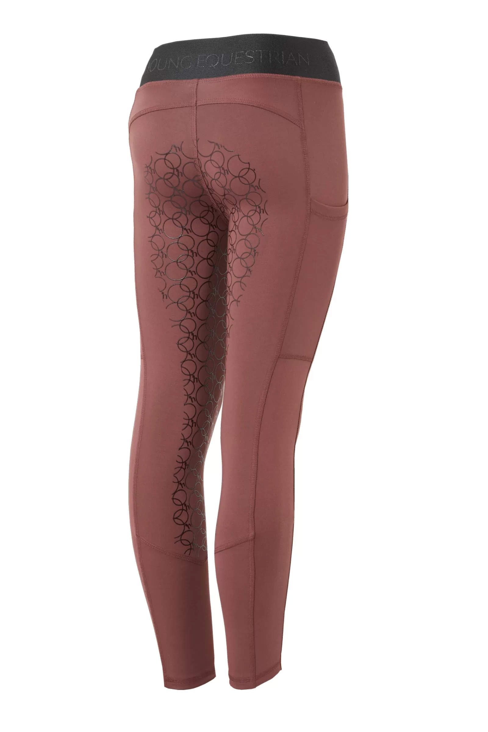 Riding Tights*horze Leighton Teens Silicone Full Grip Riding Tights With Warm Lining Rum Raisin Brown