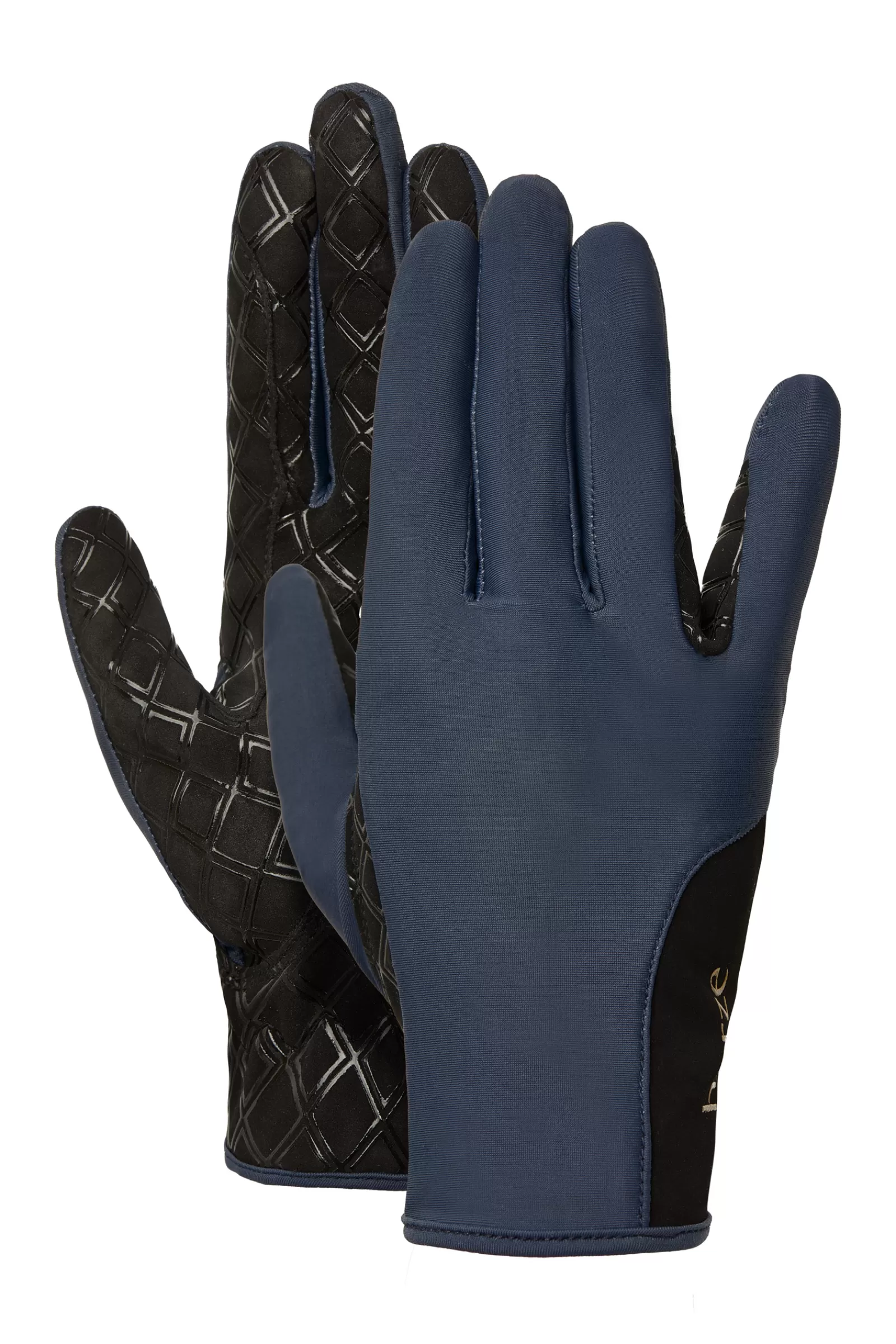 Summer Riding Gloves*horze Lianna Riding Gloves With Pu Palm Obscure Night Blue