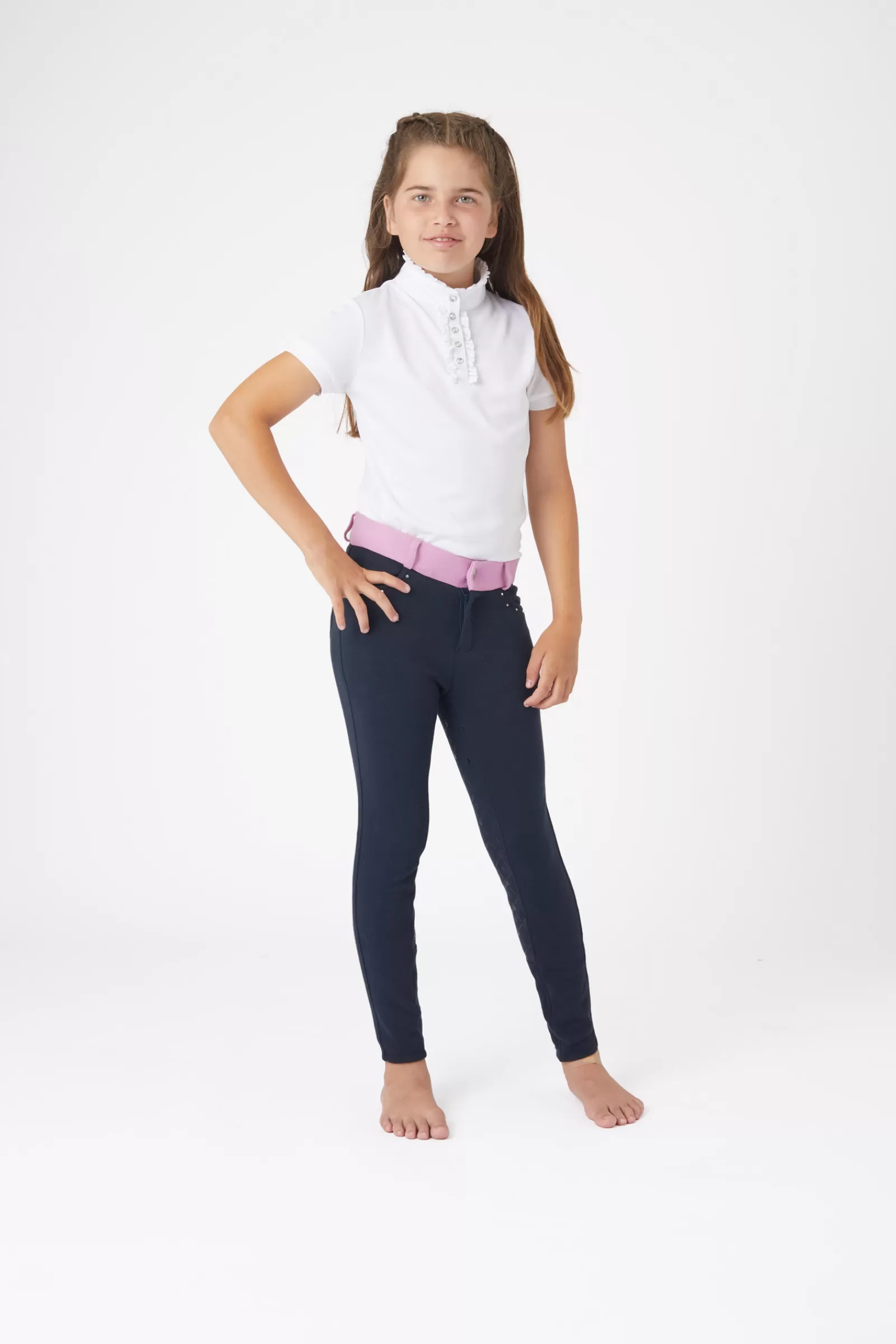 Jodhpurs & Breeches*horze Lilian Kids Full Seat Breeches Dark Navy/Grape Juice Purple