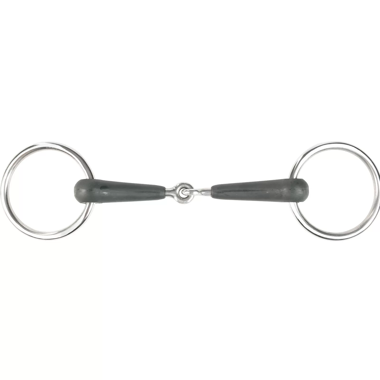 horze Loose Ring Jointed Rubber Bit> Loose Ring Snaffles