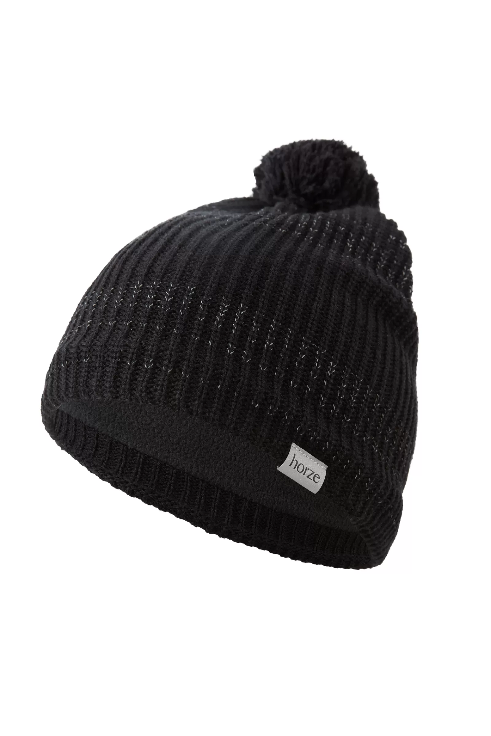 Caps & Headbands*horze Luminox Reflective Knitted Hat With Pompom Black