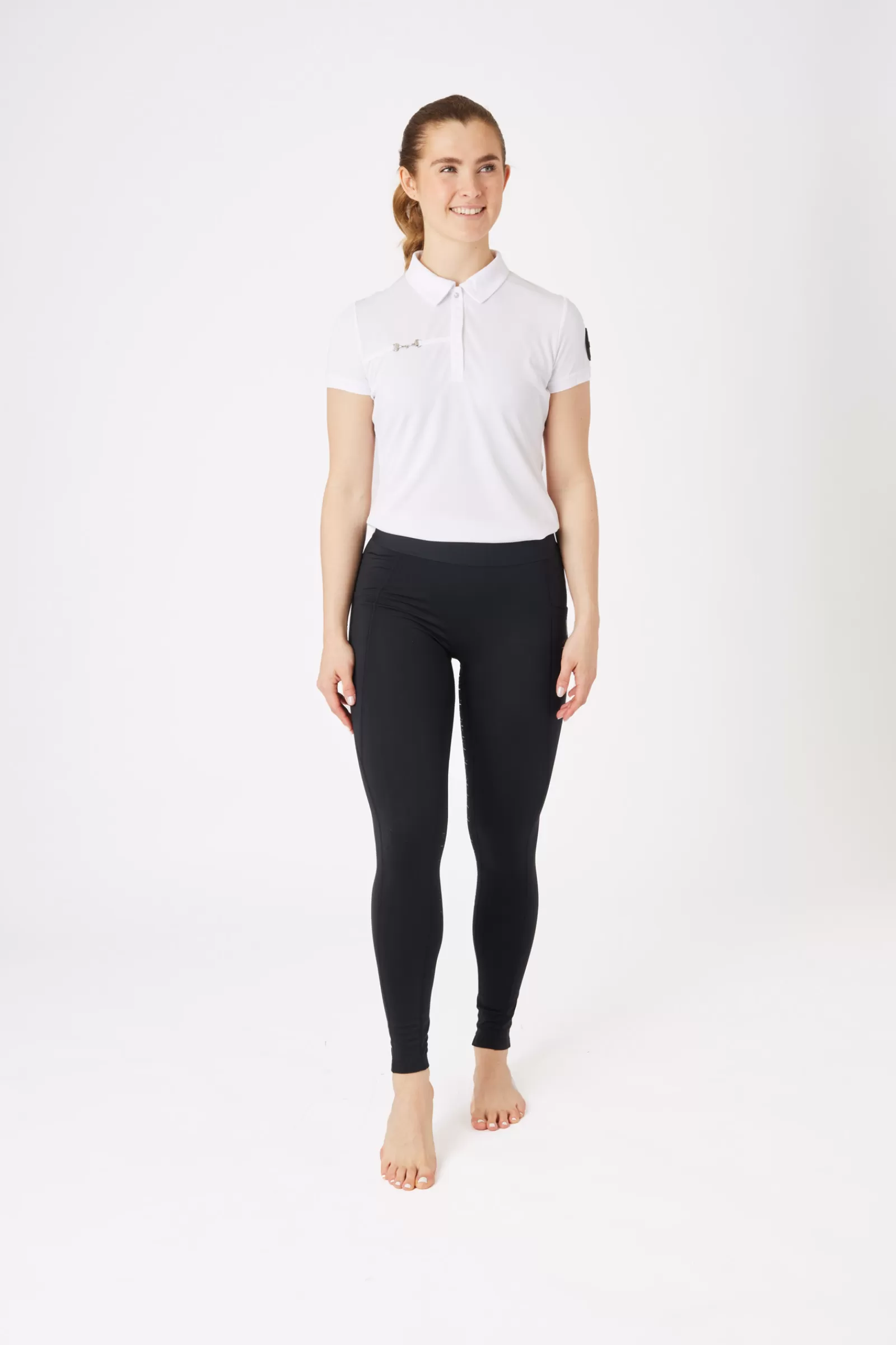 Club Apparel*horze Maia Women'S Fullgrip Riding Tights With Phone Pocket Anthracite Dark Grey