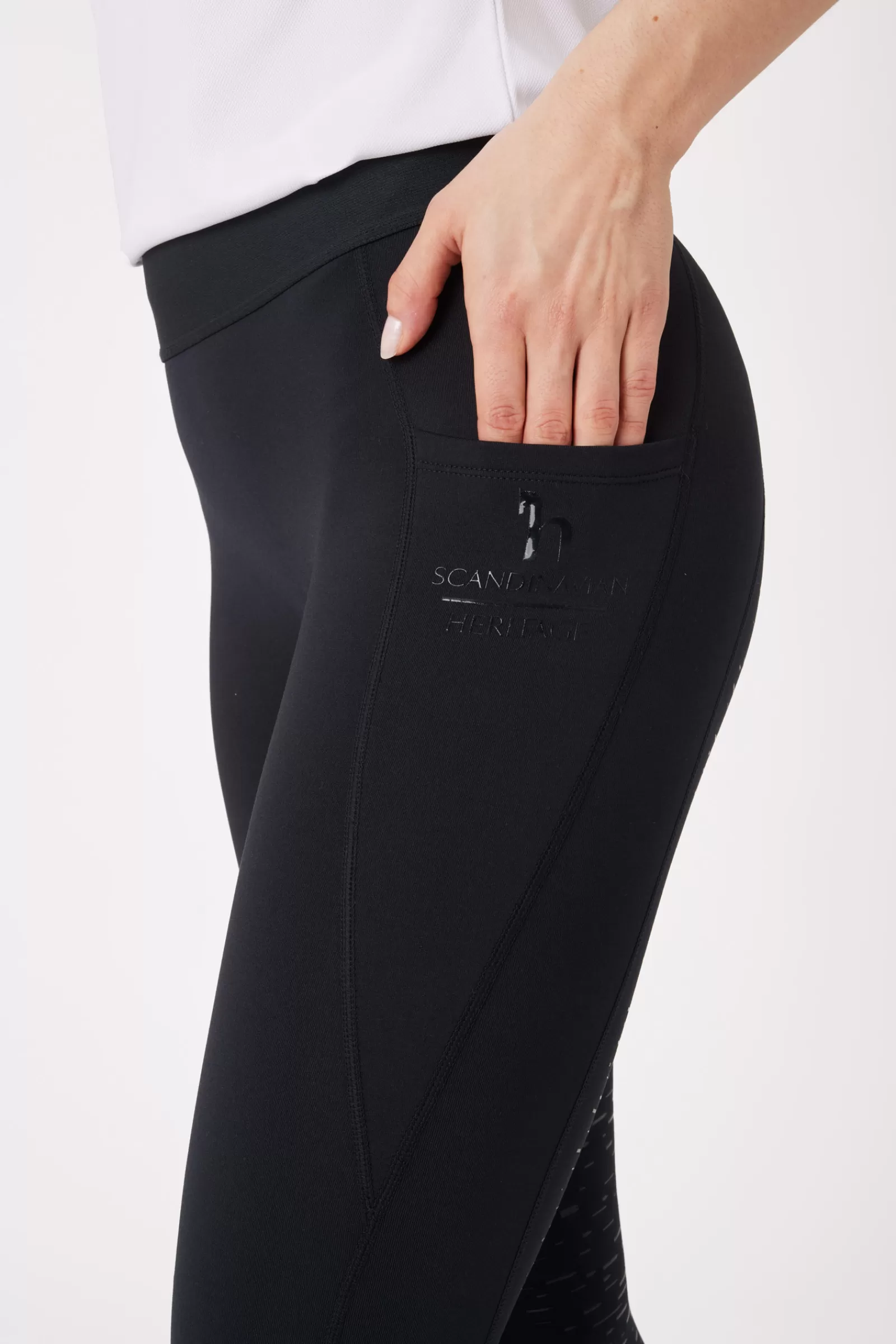 Club Apparel*horze Maia Women'S Fullgrip Riding Tights With Phone Pocket Anthracite Dark Grey