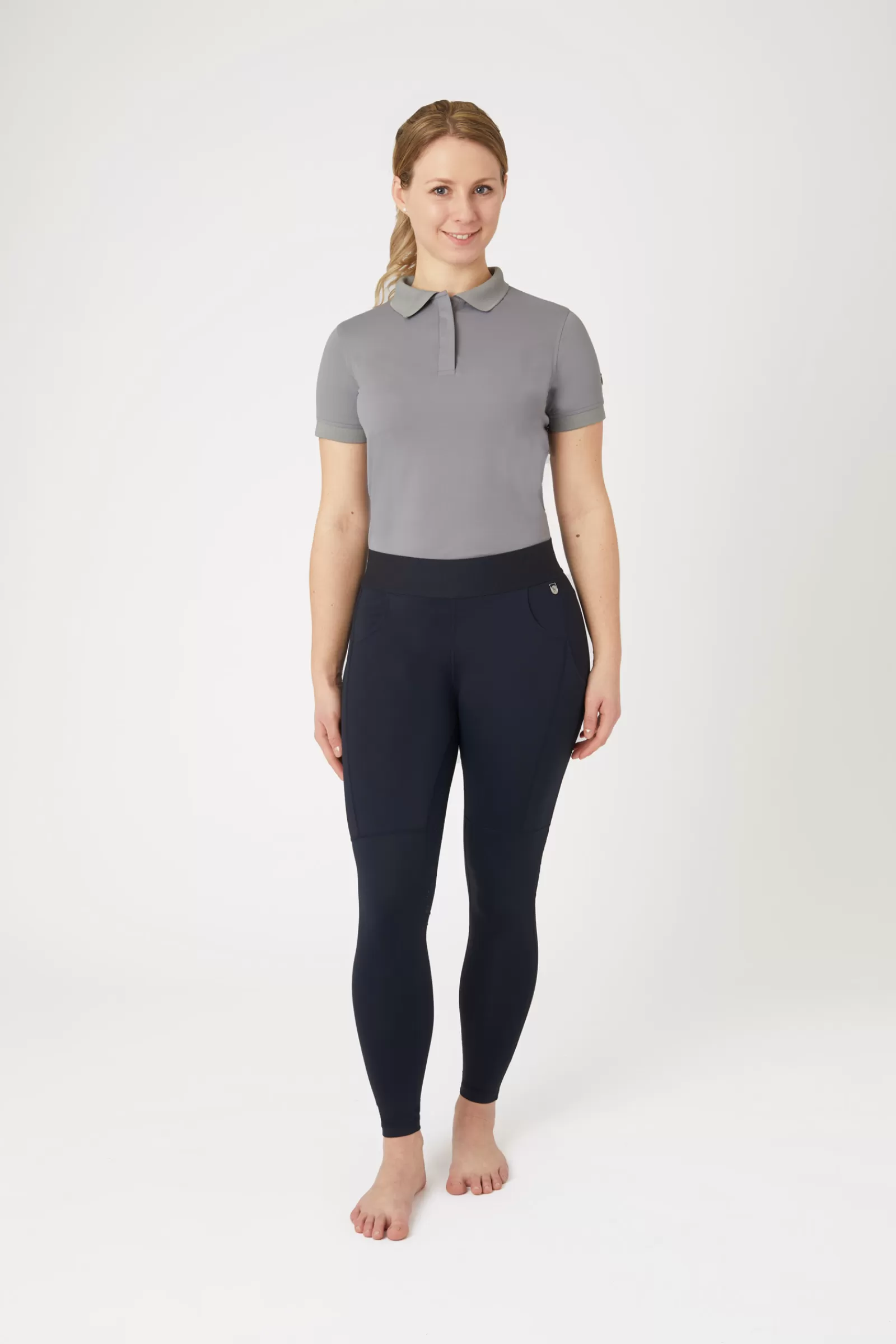Riding Tights*horze Nadia Women'S Silicone Full Seat Riding Tights With 4-Pockets Dark Navy (New Patches)