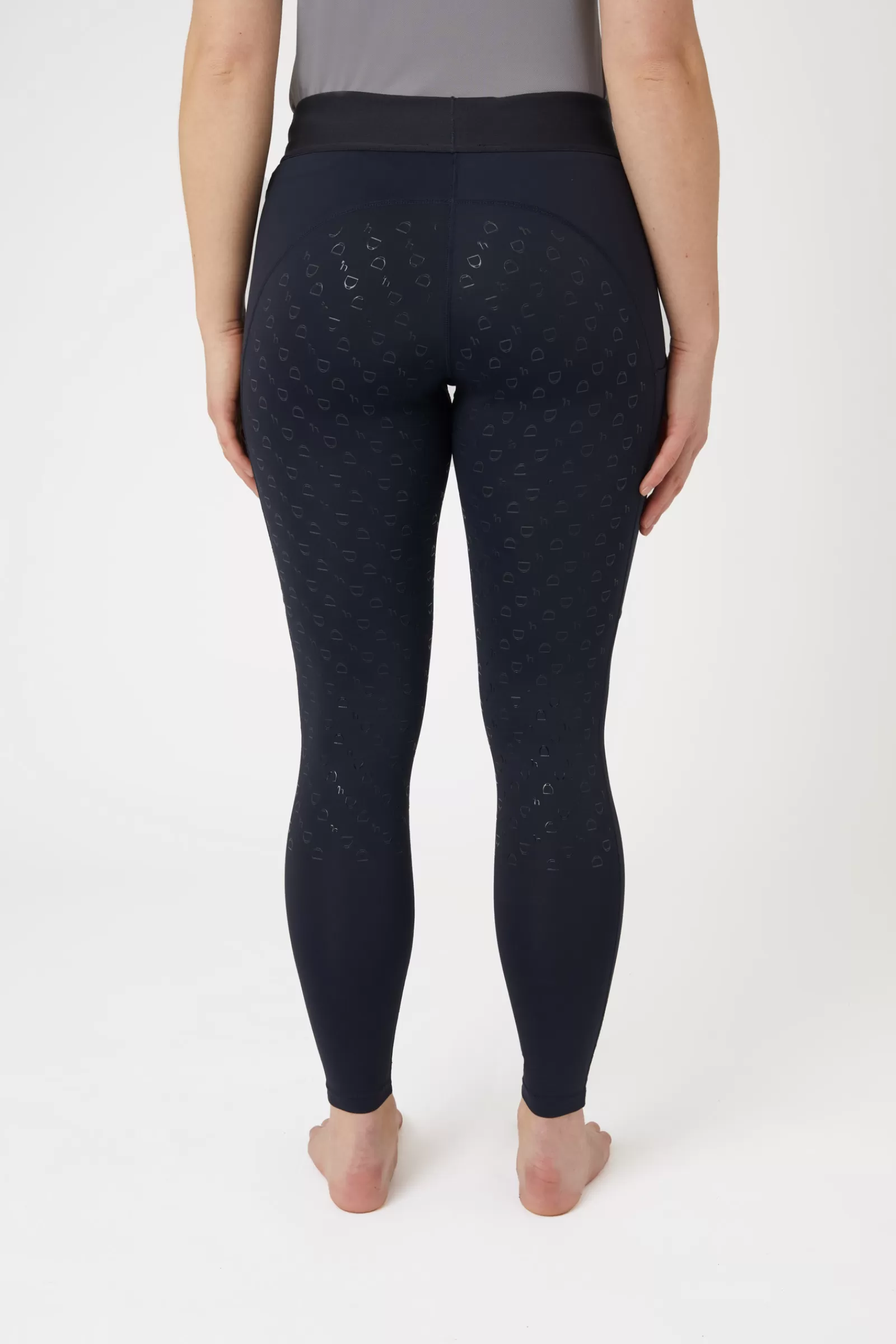 Riding Tights*horze Nadia Women'S Silicone Full Seat Riding Tights With 4-Pockets Dark Navy (New Patches)
