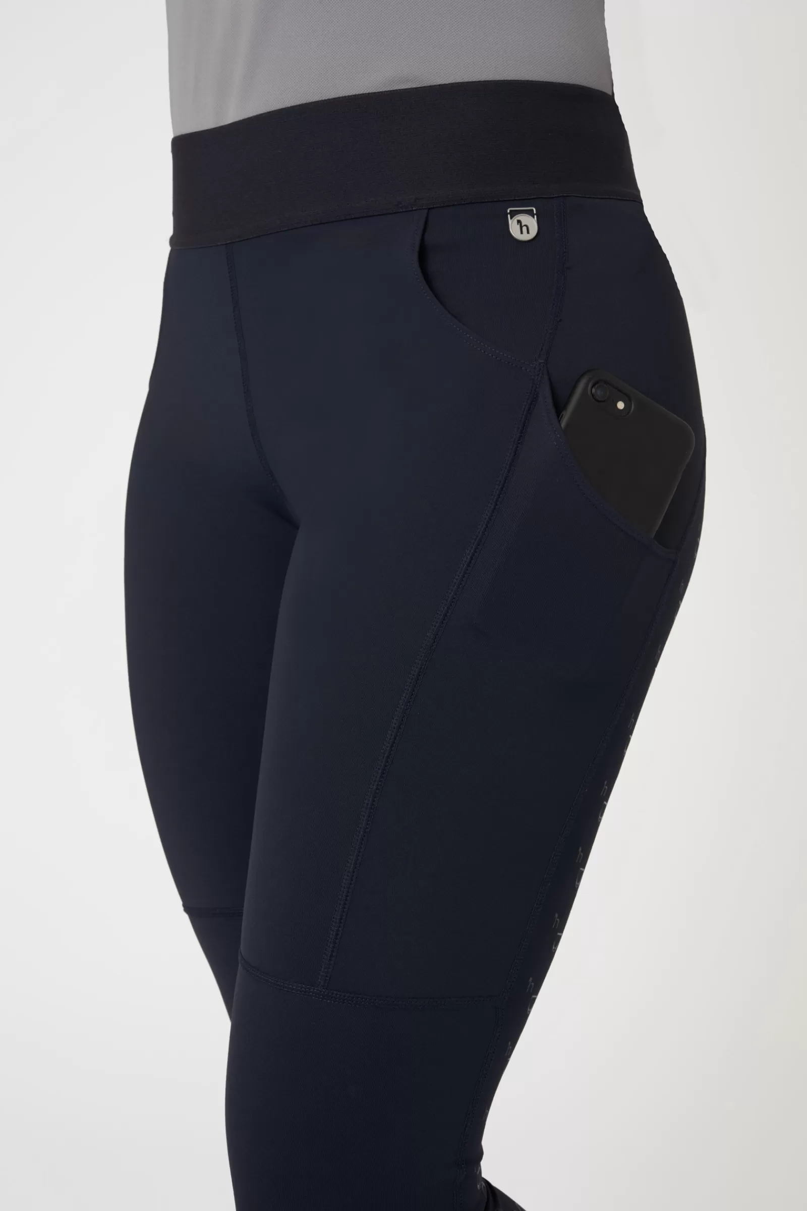 Riding Tights*horze Nadia Women'S Silicone Full Seat Riding Tights With 4-Pockets Dark Navy (New Patches)