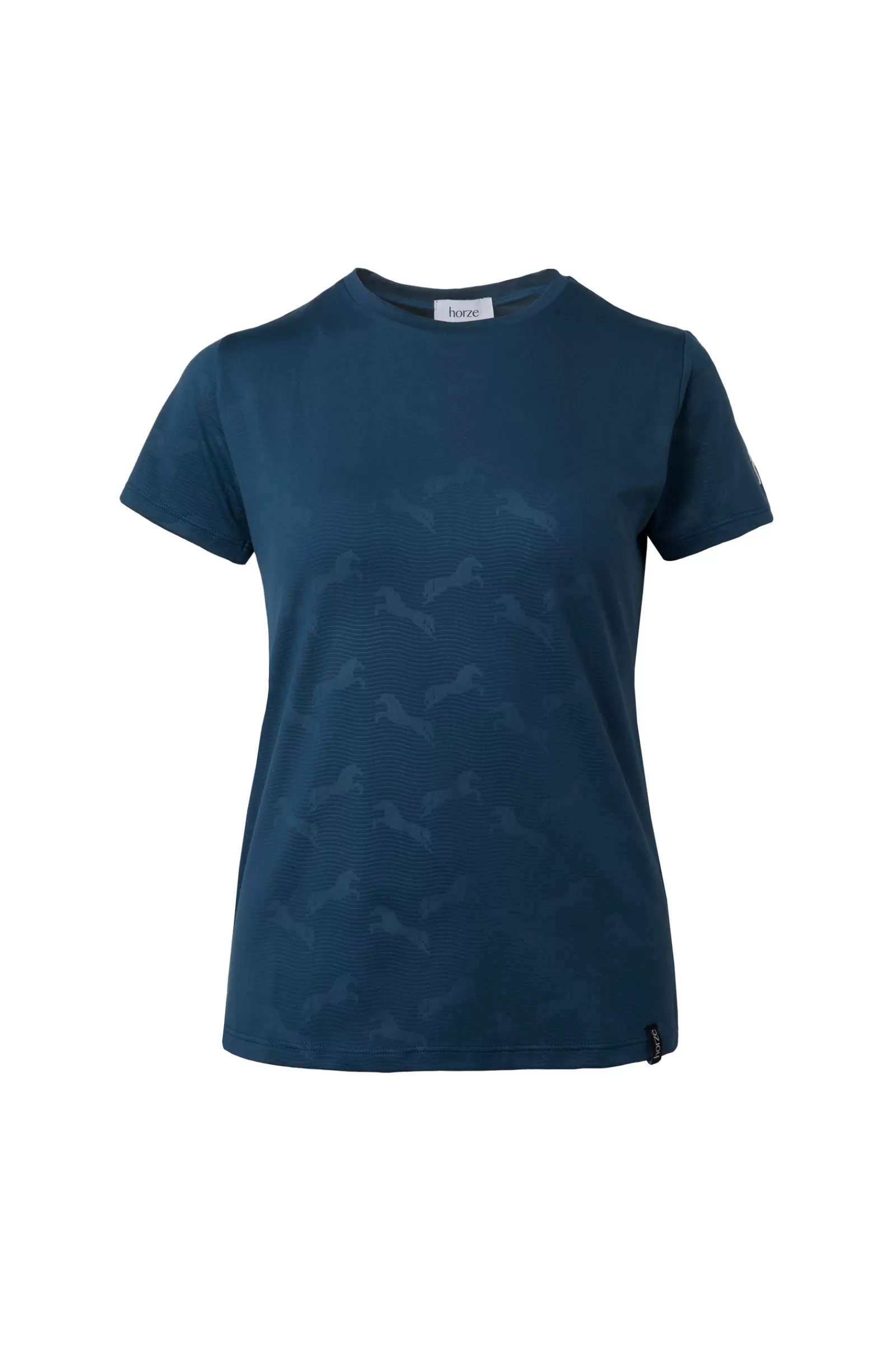 Tops & T-Shirts*horze Nina Women'S Functional T-Shirt With Horse Print Reflecting Pond Blue