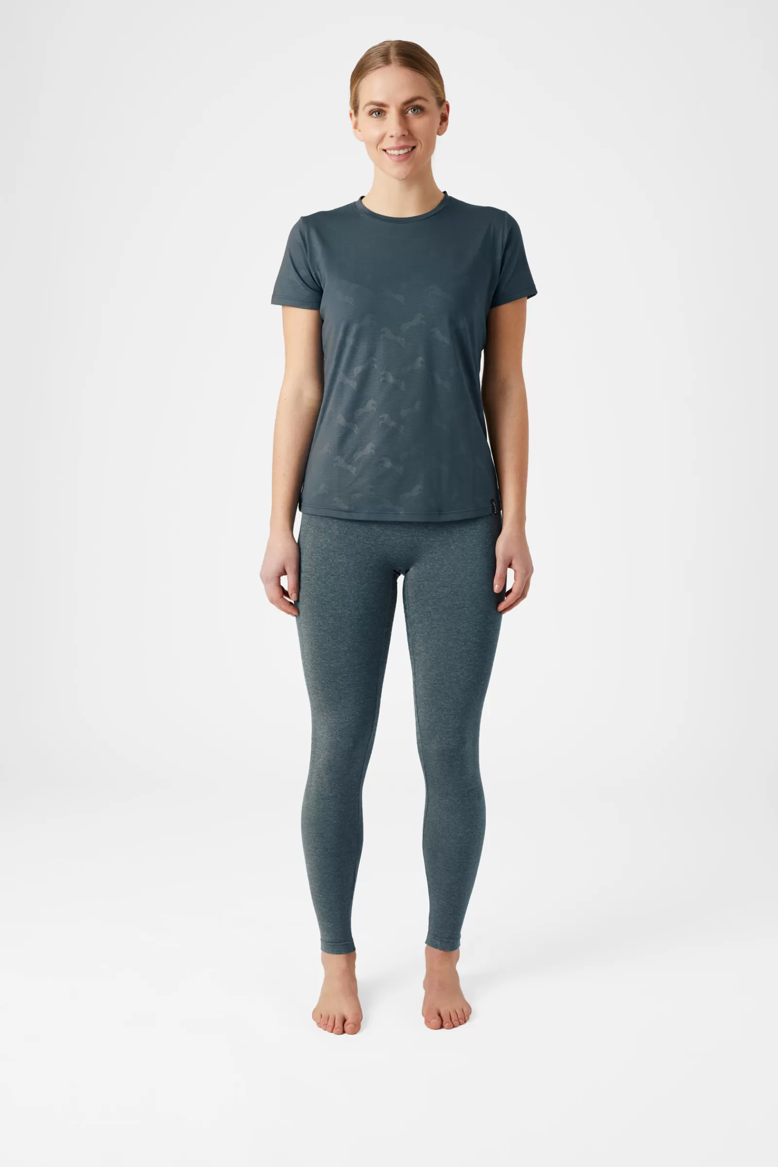 Tops & T-Shirts*horze Nina Women'S Functional T-Shirt With Horse Print Reflecting Pond Blue