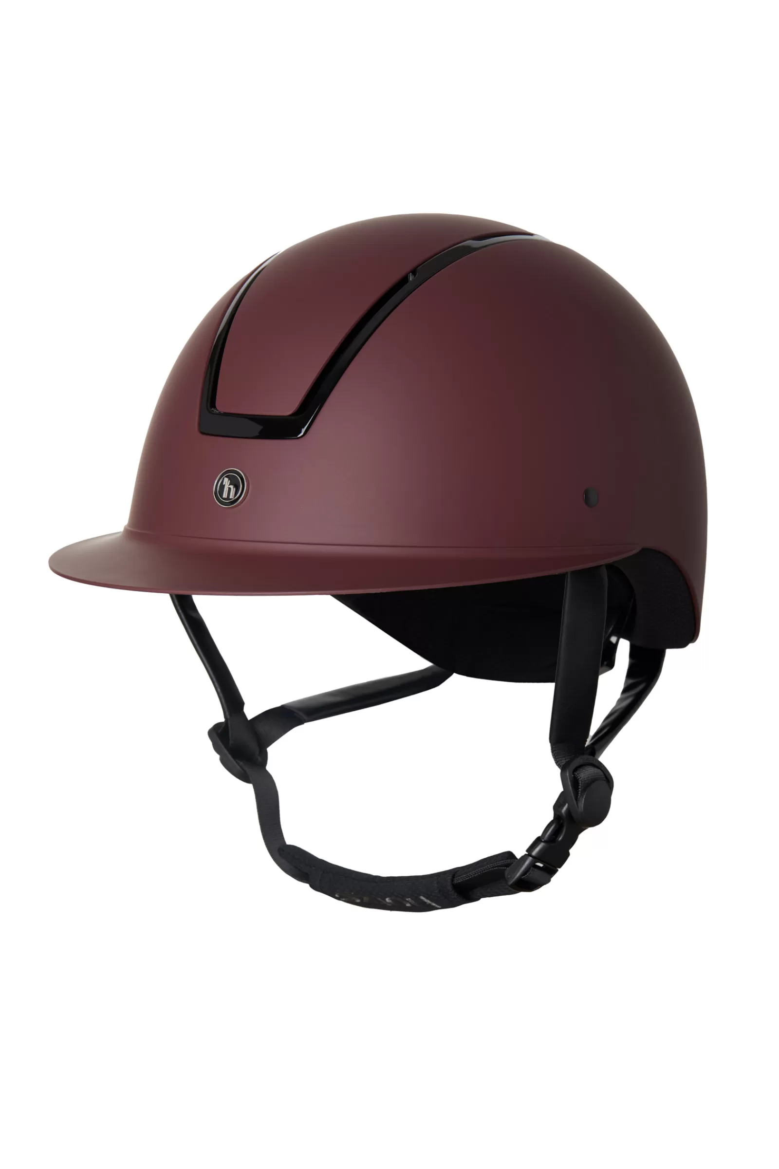 Riding Hats & Helmets*horze Noir Riding Helmet With Shiny Frame & Sun Visor Burgundy Red Mahogany