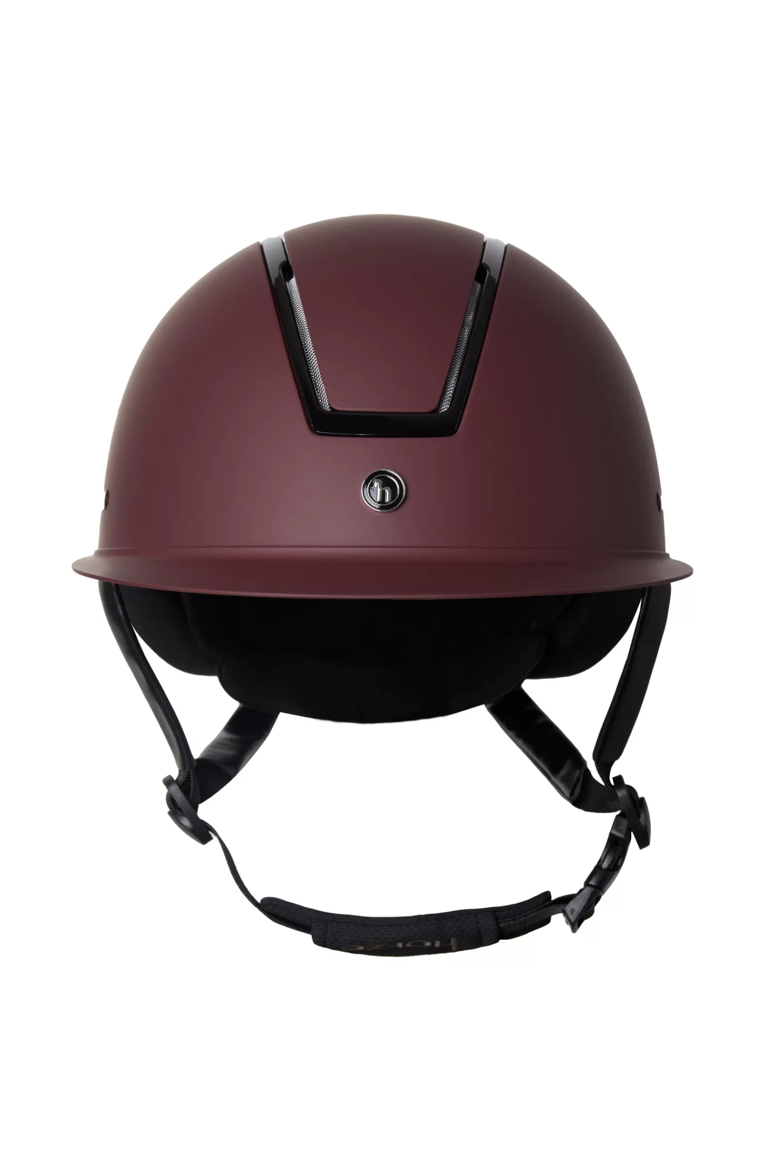Riding Hats & Helmets*horze Noir Riding Helmet With Shiny Frame & Sun Visor Burgundy Red Mahogany