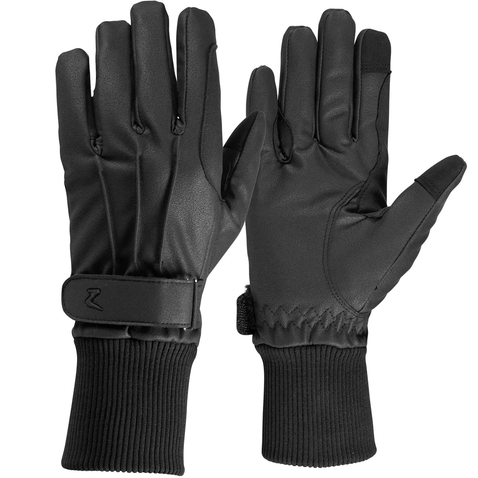 Riding Gloves For Winter*horze Pu Leather Fleece-Lined Riding Gloves Black