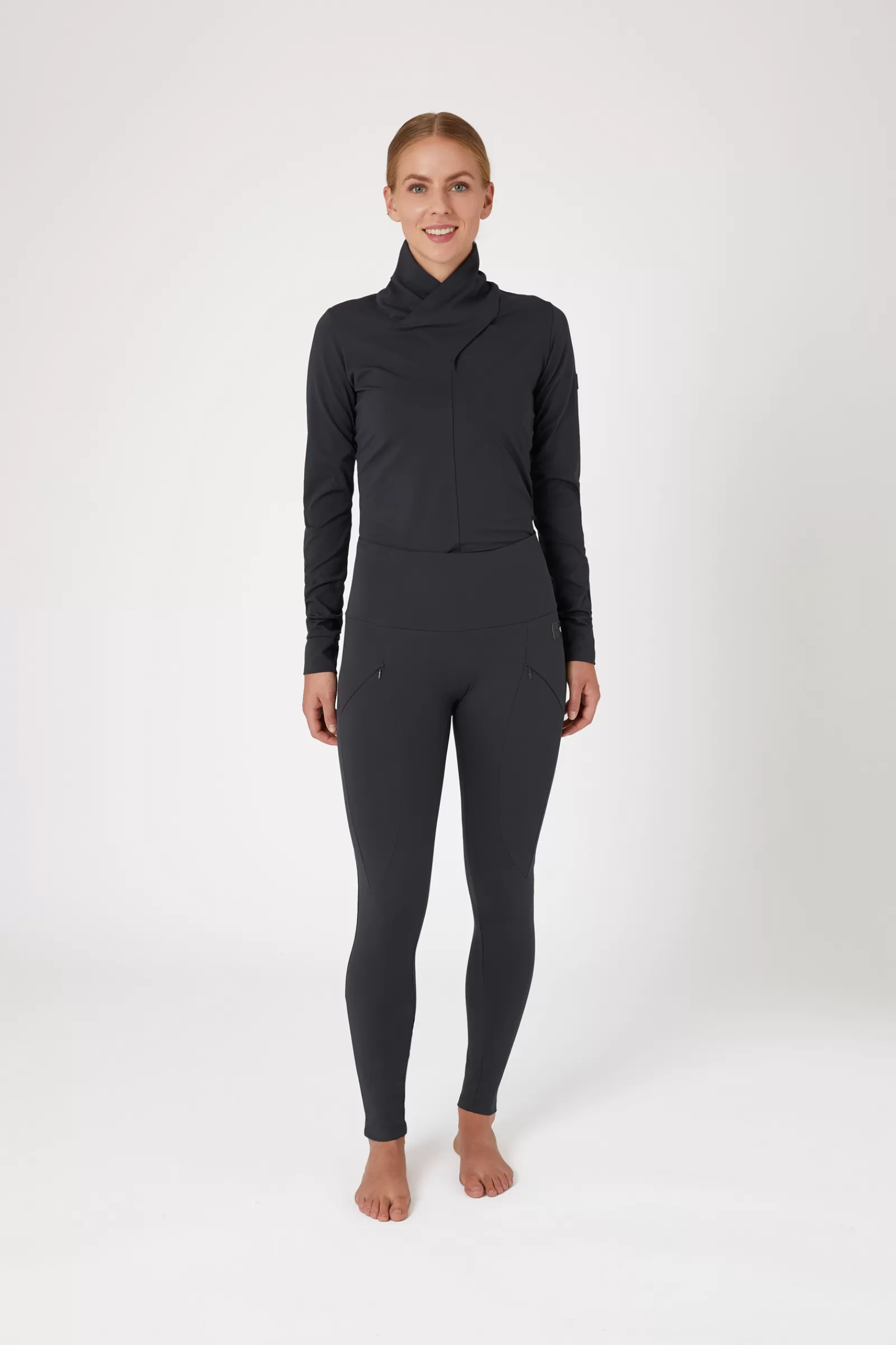 Riding Tights*horze Raquel Women'S Knee Patch Riding Tights With Phone Pockets Dark Navy