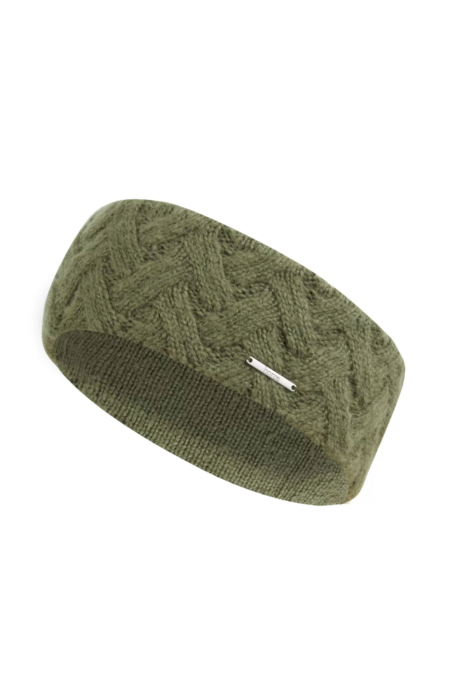 Caps & Headbands*horze Raya Cable Knit Headband Beetle Khaki Green