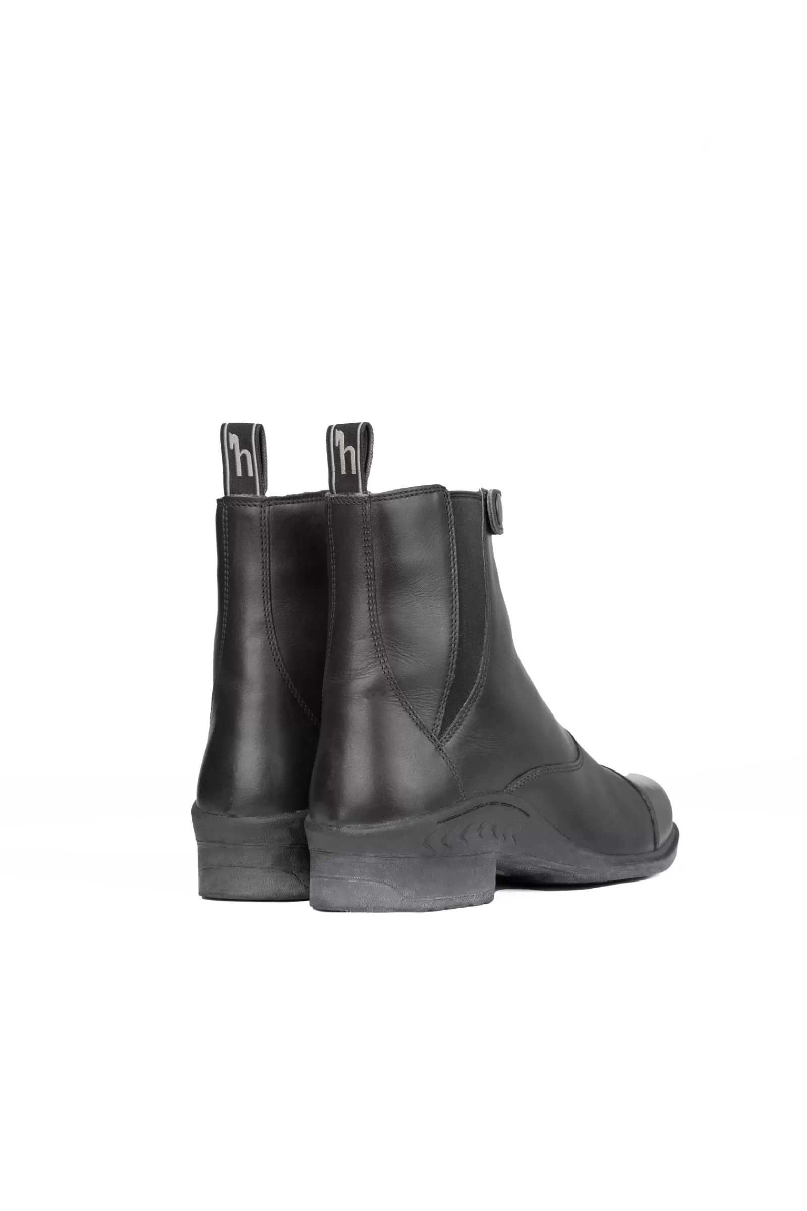 Jodhpur Boots*horze Rose Leather Jodphur Boots With Front Zipper Black