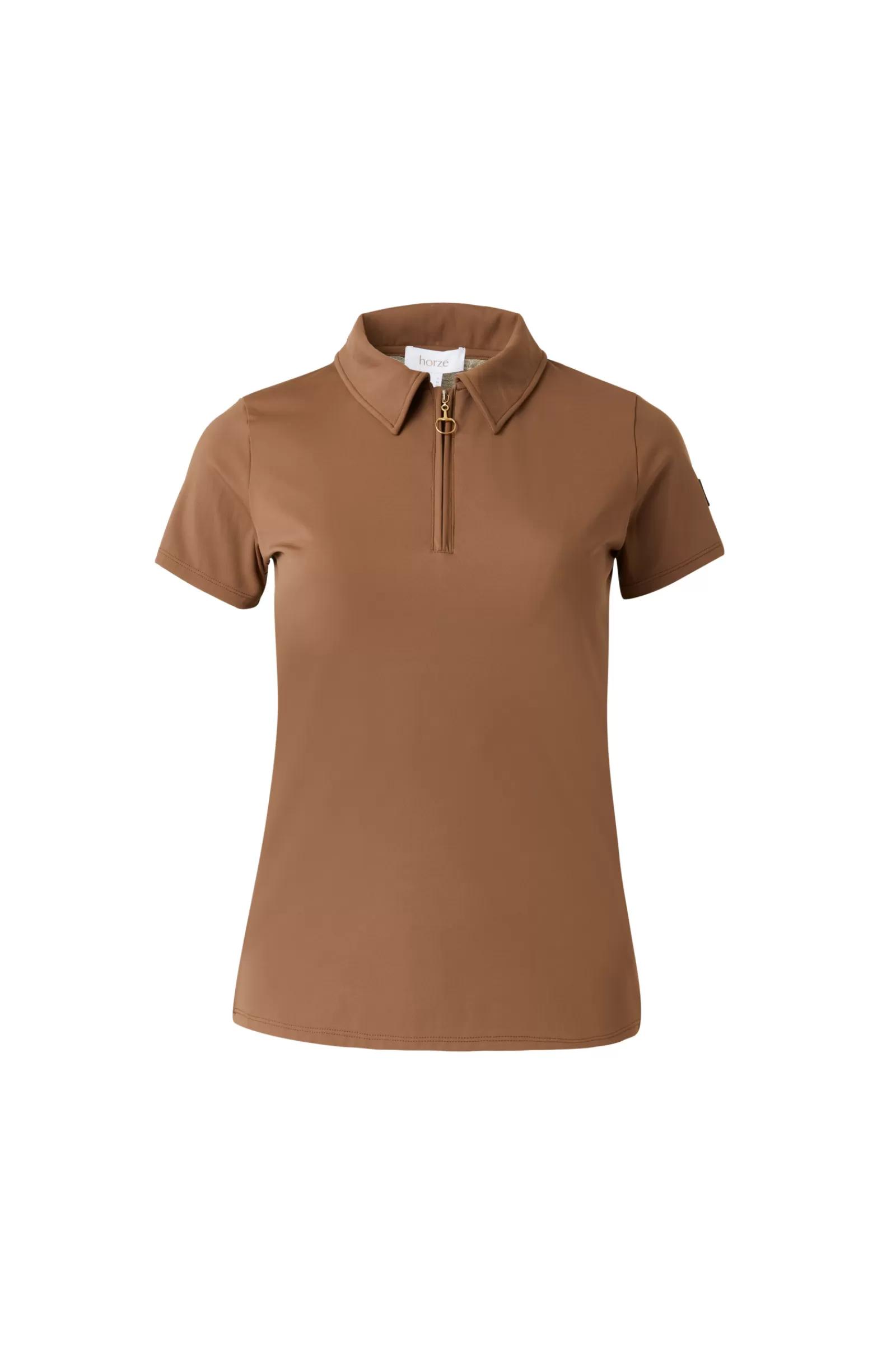 Tops & T-Shirts*horze Sagira Women'S Training Shirt With Gold Back Bison Dark Brown