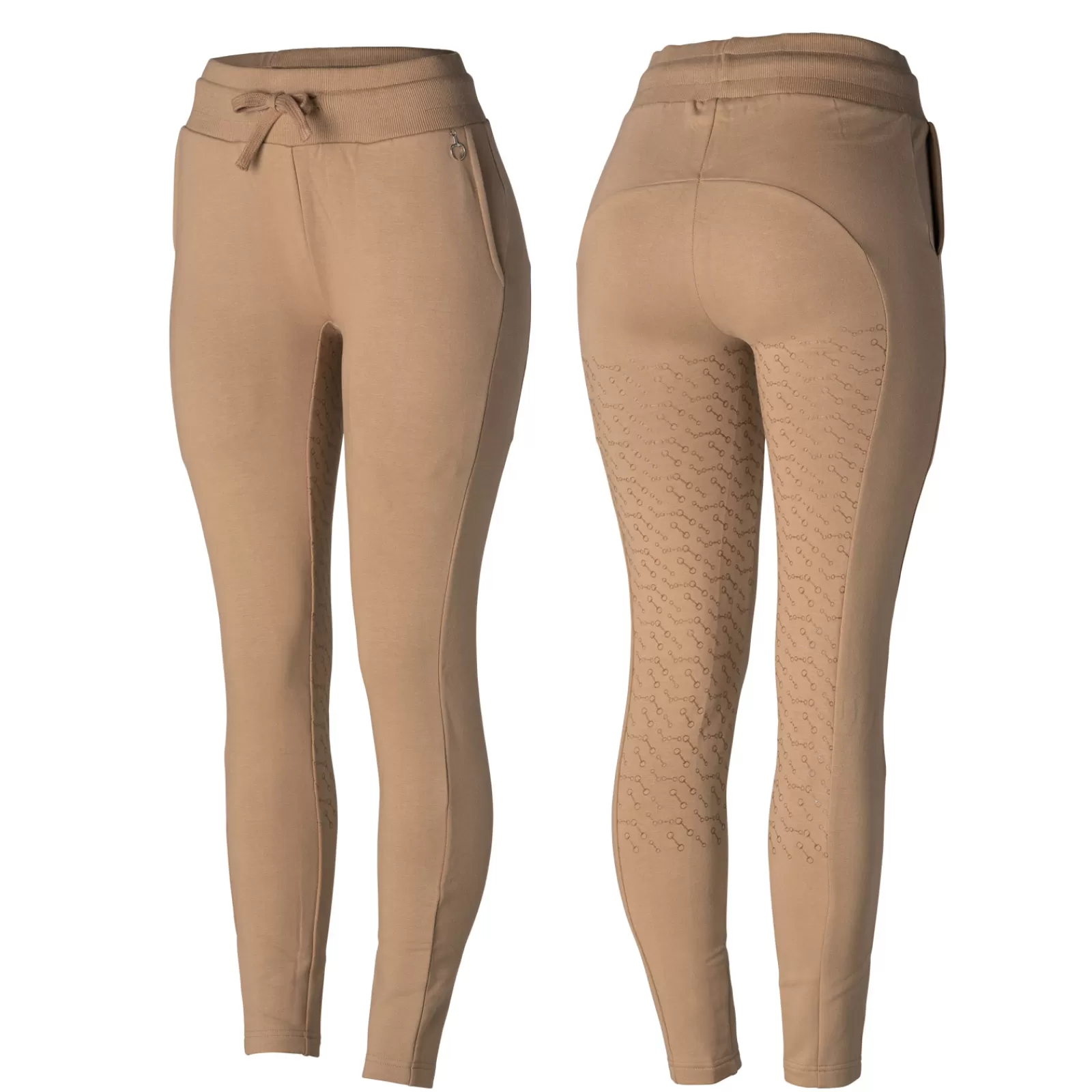Riding Tights*horze Sara Women'S Organic Cotton Silicone Full Seat Tights Chantarelle Beige