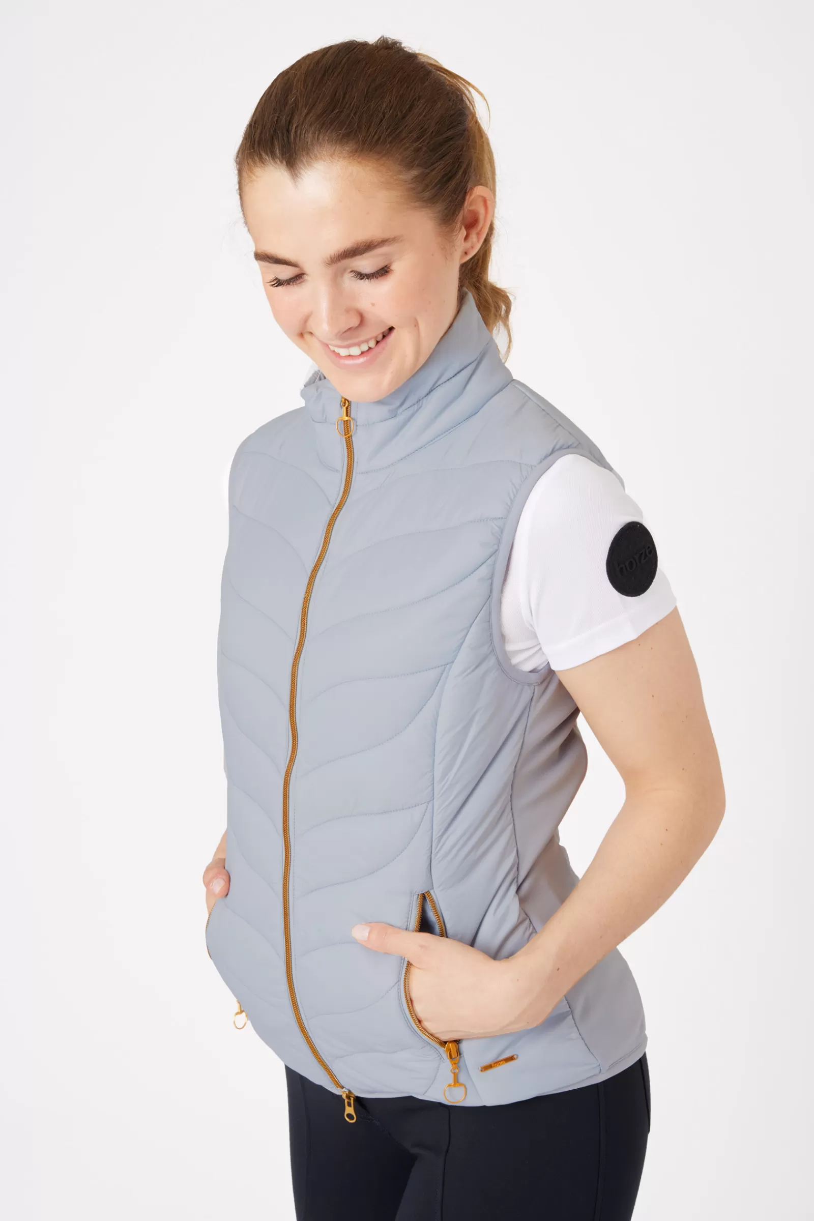 Coats & Jackets*horze Shannon Lightweight Padded Women'S Riding Vest Dawn Blue (Light Grey)